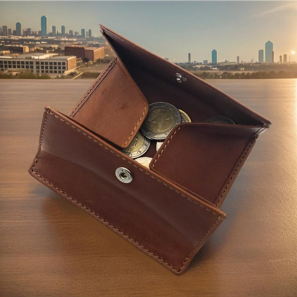 Esquire echt Leder Geldbörse Wiener Schachtel mit RFID Schutz braun
