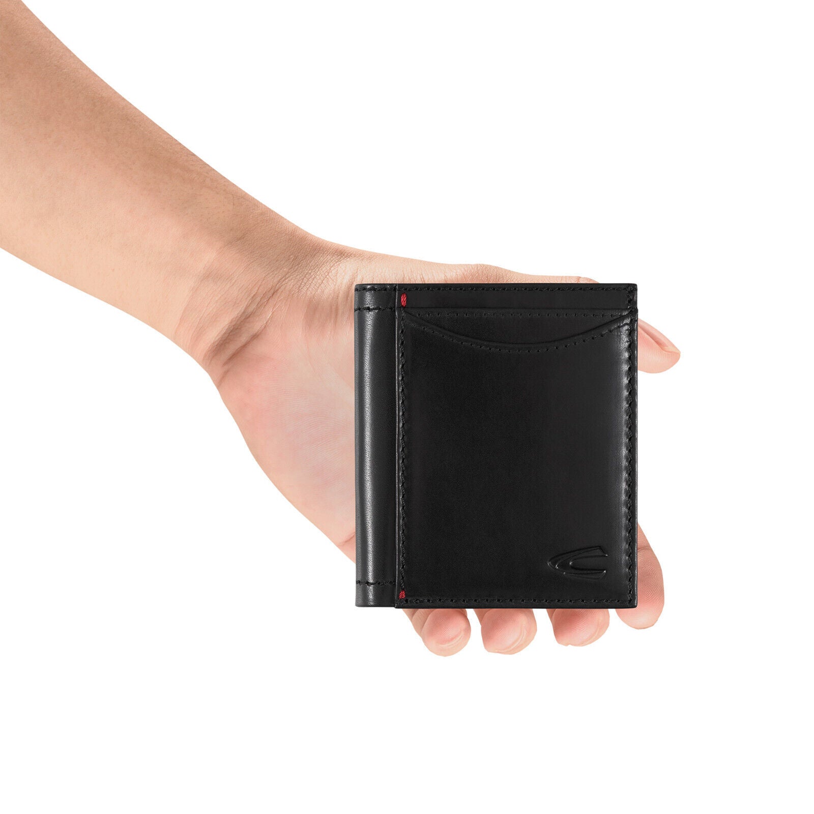 camel active Leder Geldbörse SALAMANCA – Kompakte Kreditkarten Hochformat-Börse schwarz