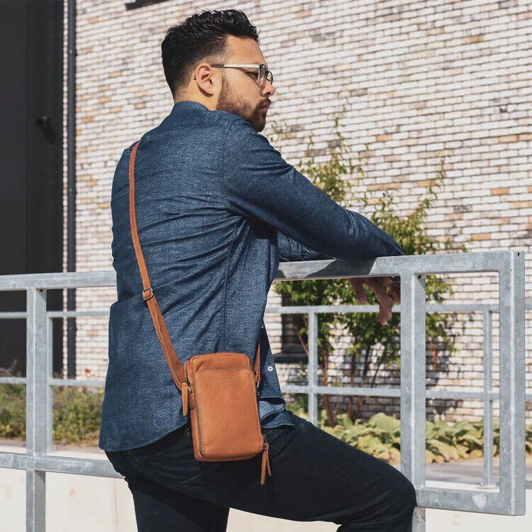The Chesterfield Brand echt Leder Handytasche Schultertasche Umhängetasche Hamilton braun