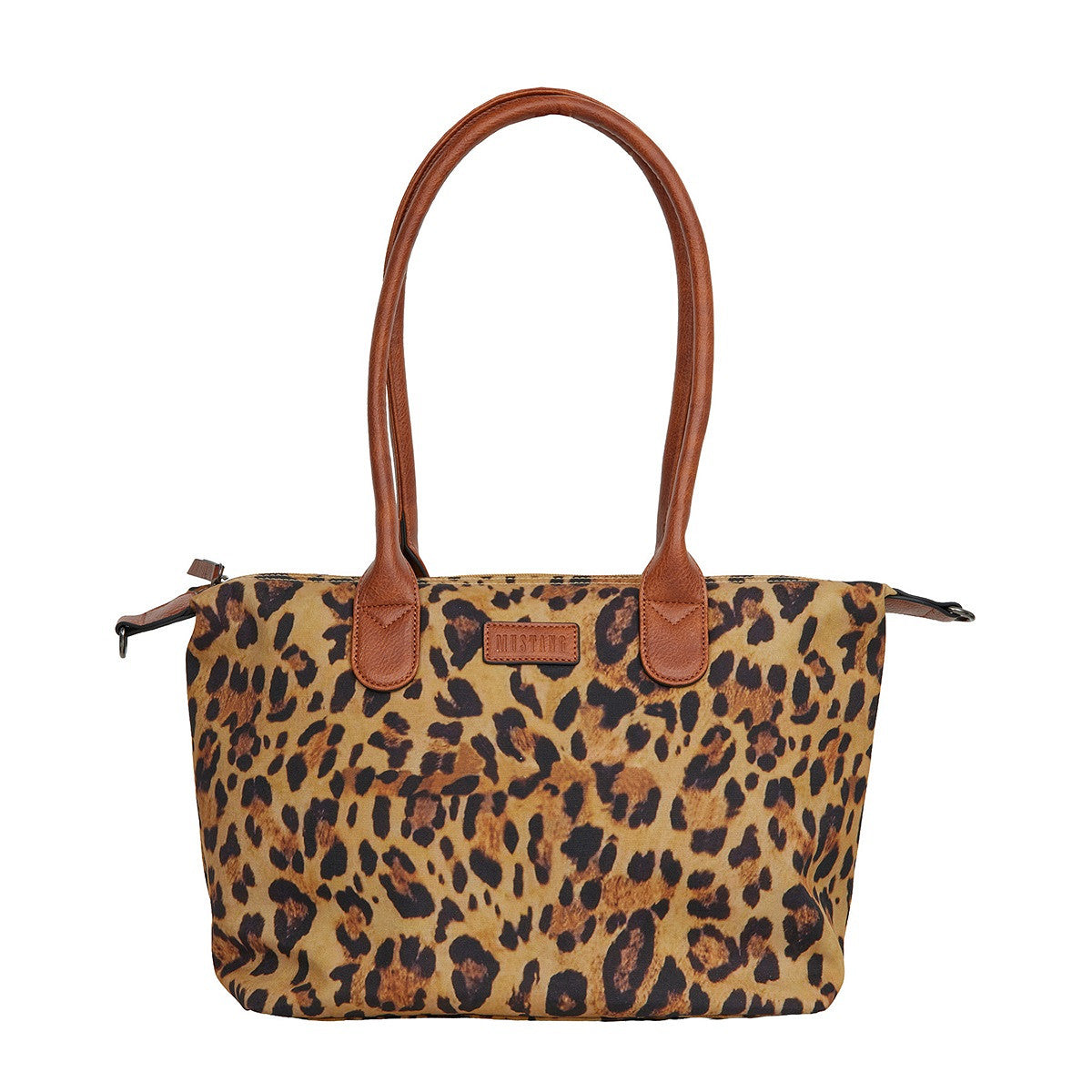 Mustang großer Damen Shopper Handtasche Umhängetasche "Limnos" Leopard cognac