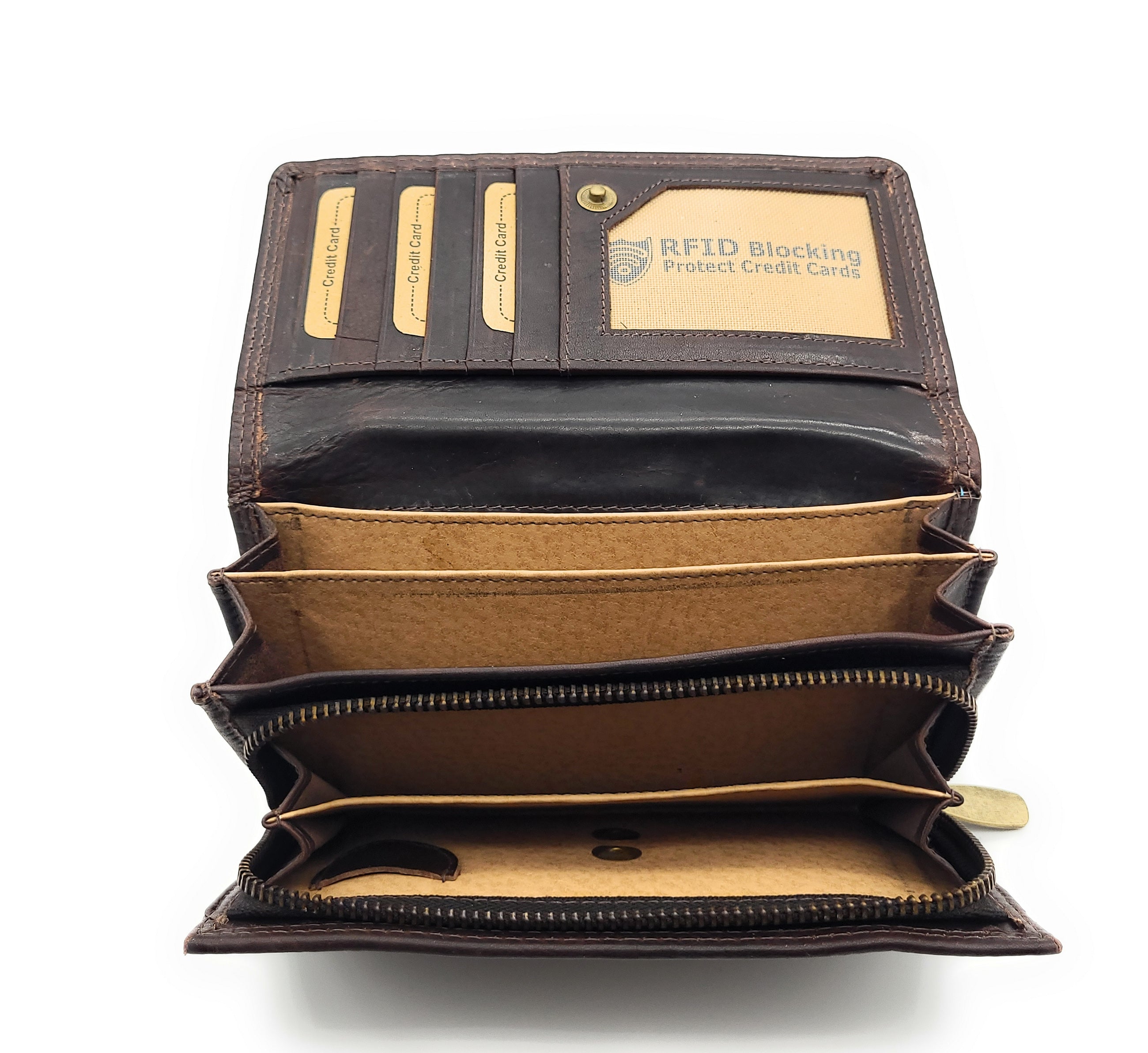 Louis Wallis Damen Geldbörse – Full-Grain-Leder mit RFID-Schutz