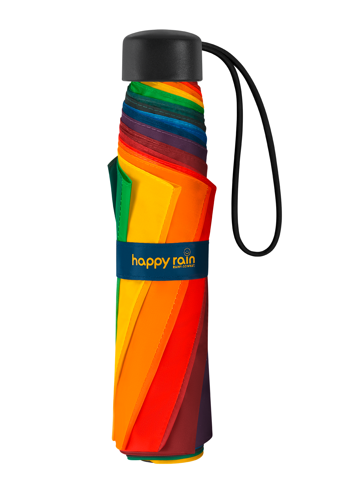 Happy Rain Taschenschirm Regenbogen Multicolor – kompakt, 93 cm, 8 Speichen