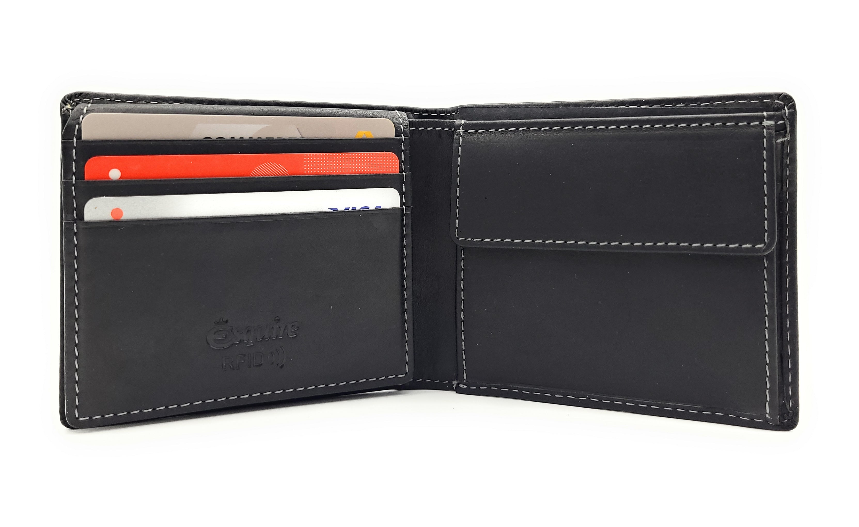 Esquire kompakte echt Leder Geldbörse Portemonnaie mit RFID Schutz "Dallas" schwarz