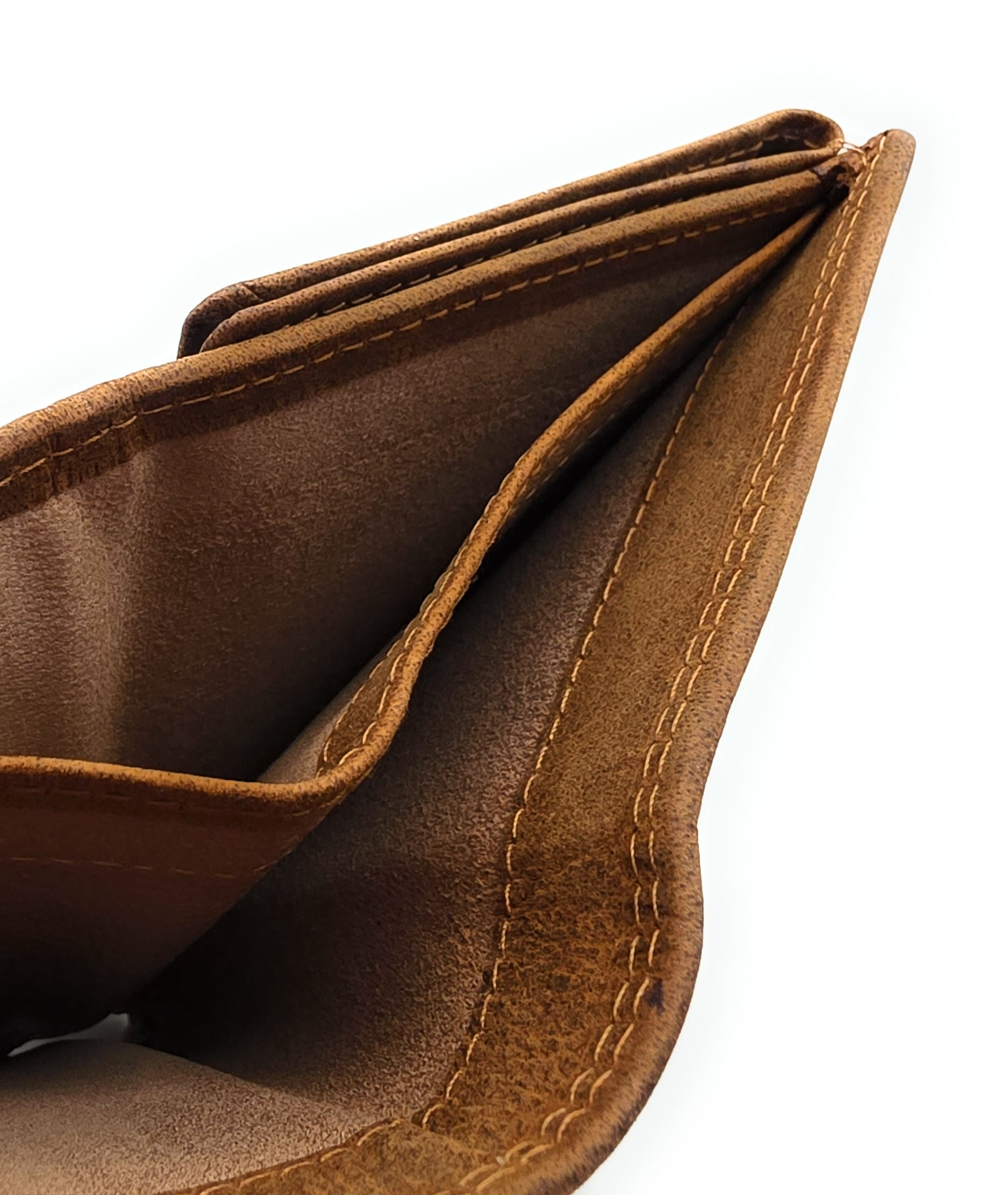Lemasi robustes Hunterleder Portemonnaie Geldbörse RFID Blocker 19 Fächer Unisex braun