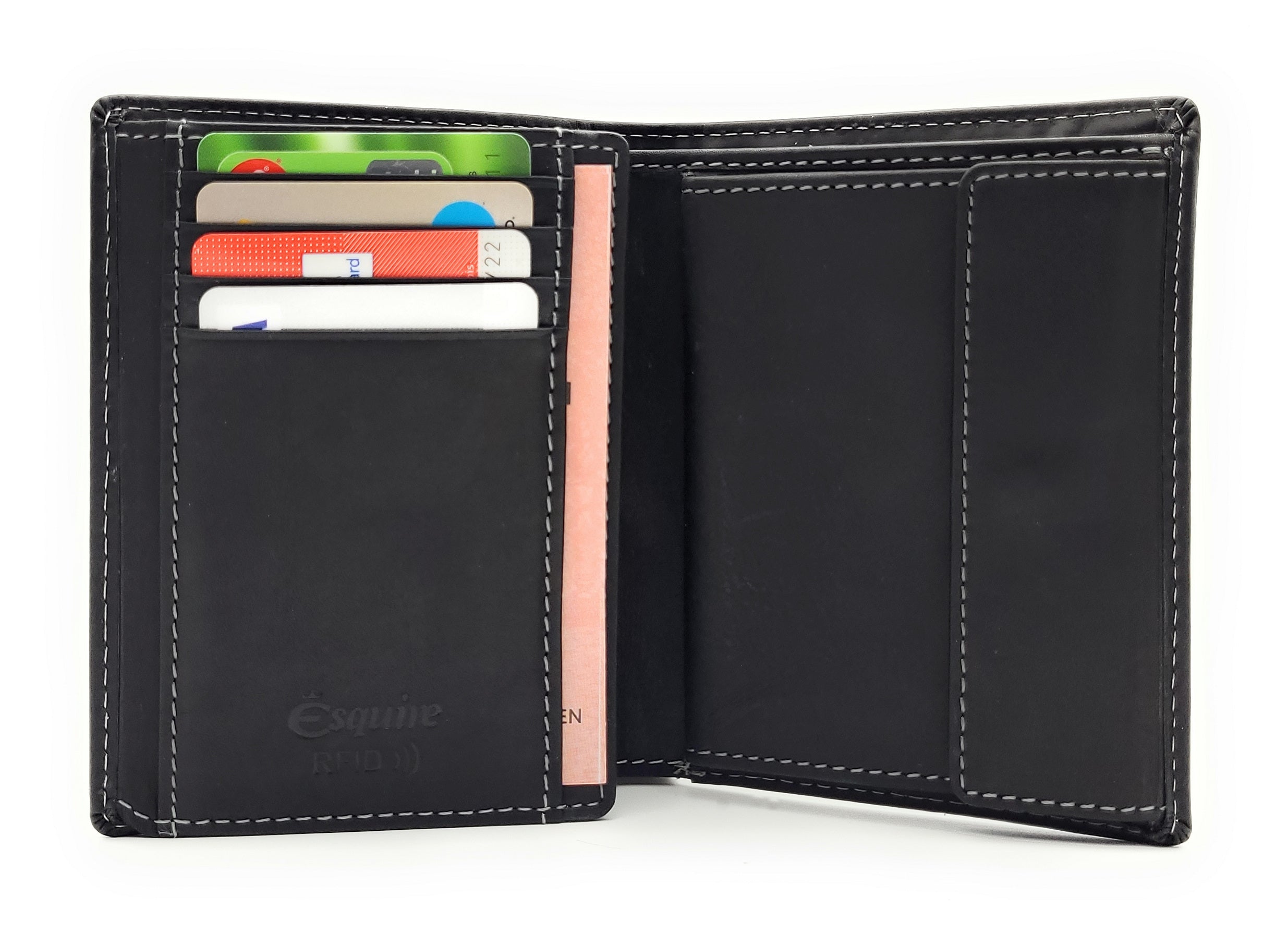 Esquire echt Leder Geldbörse Portemonnaie mit RFID Schutz "Dallas" schwarz