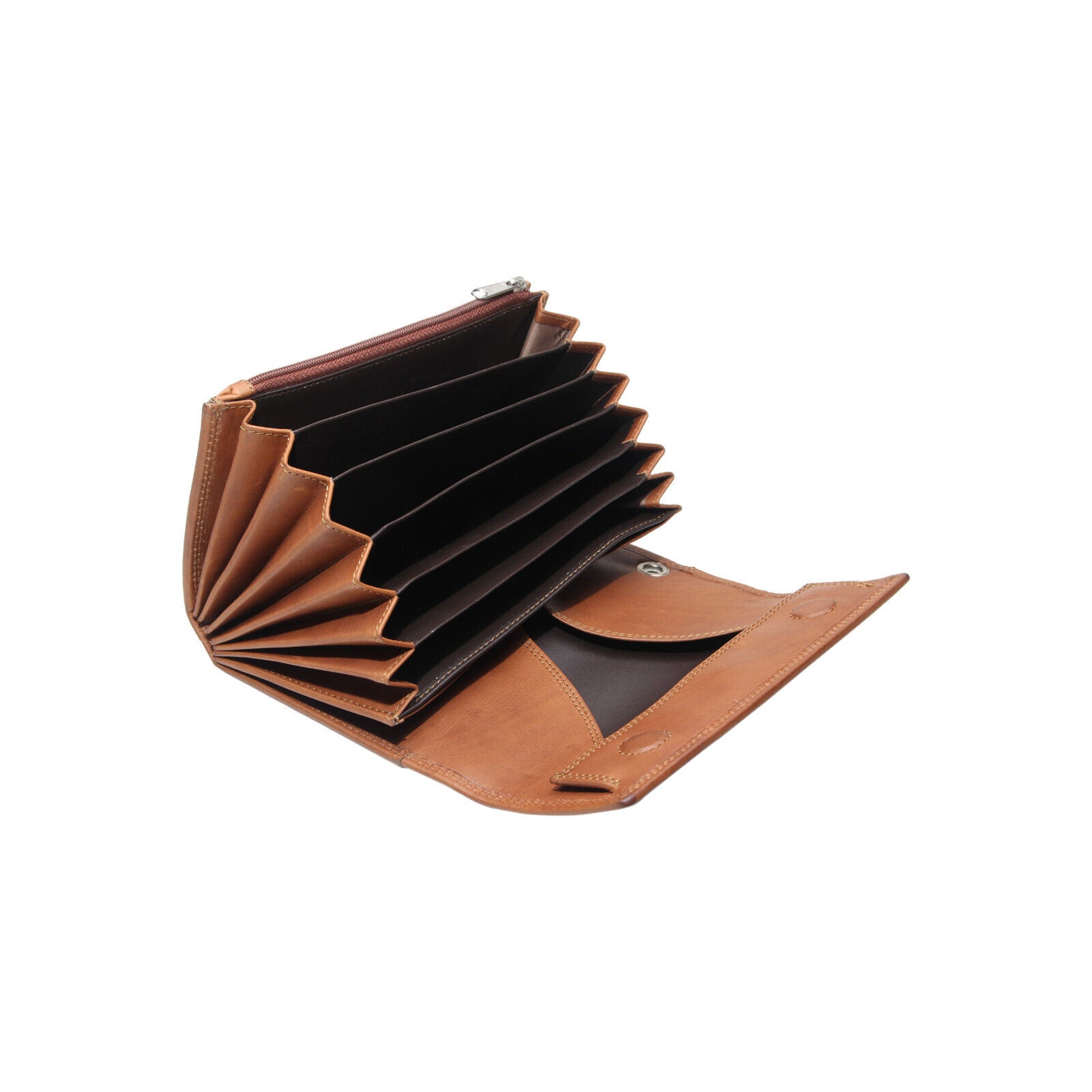 Esquire echt Leder Kellnerbörse Geldbörse Portemonnaie Taxibörse Magnetverschluss braun