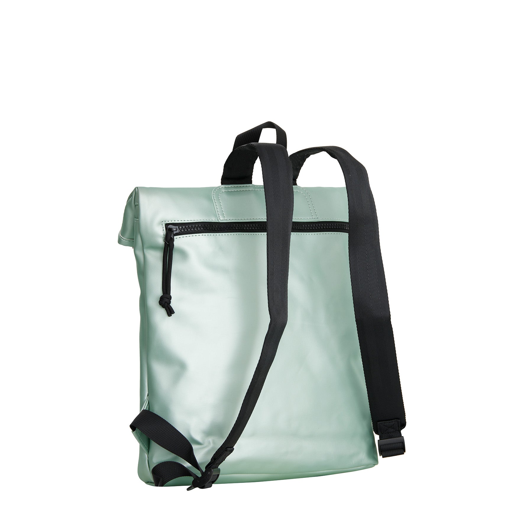 New Rebels Mart Roll Up Rolltop City Rucksack Los Angeles wasserabweisend metallic lightgreen grün