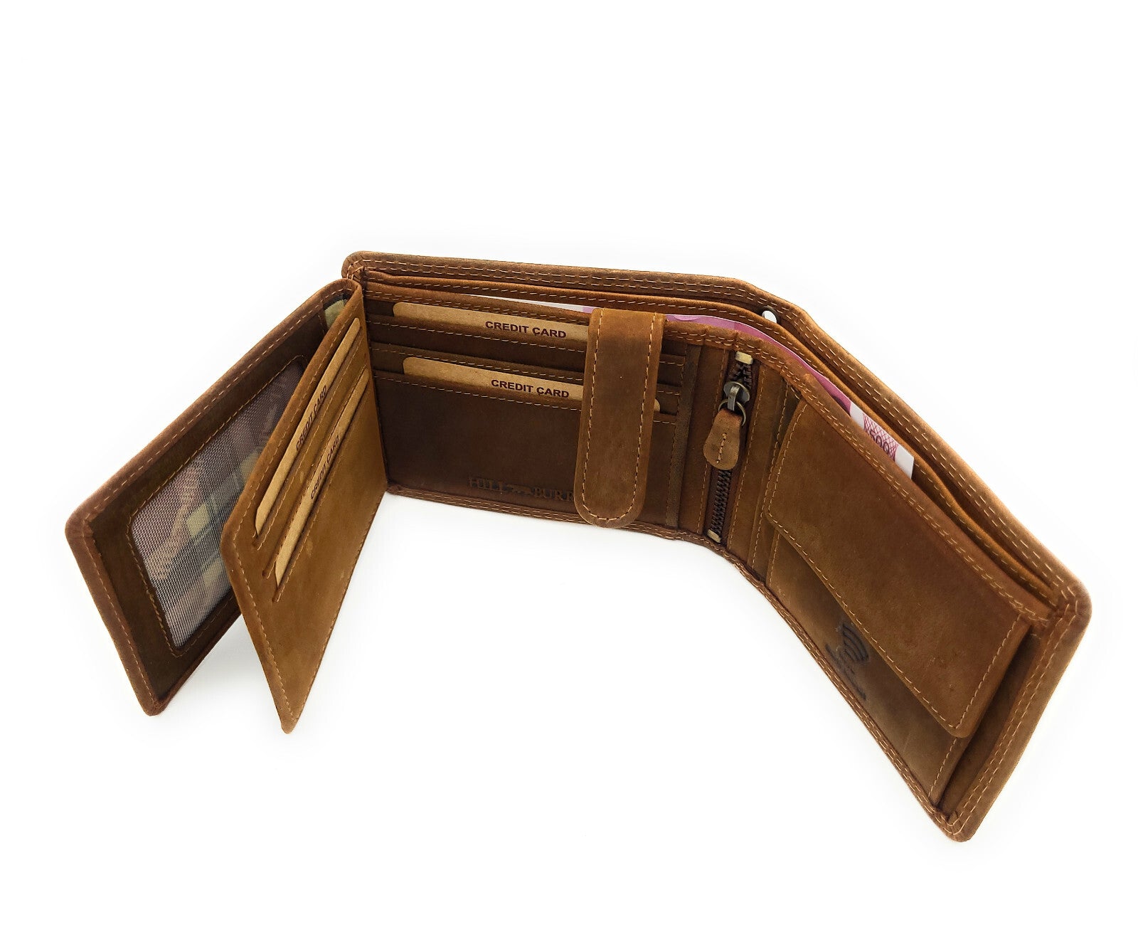 Hill Burry echt Leder Portemonnaie Geldbörse Geldbeutel Anker mit RFID Schutz