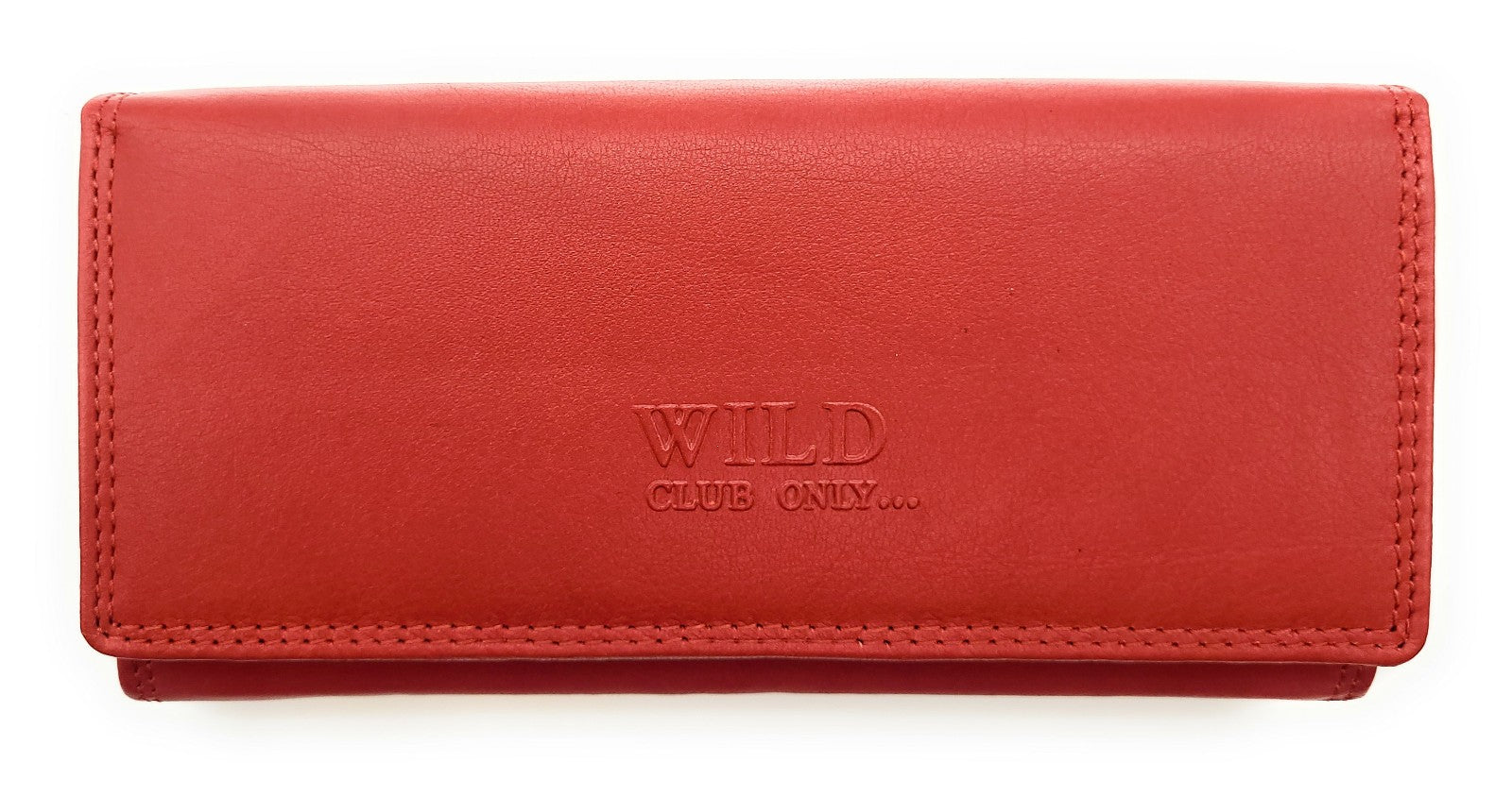 Große Damen Geldbörse aus Echtleder mit RFID-Schutz, 18 Kartenfächer, Langformat mit Münzfach & Doppelnaht rot