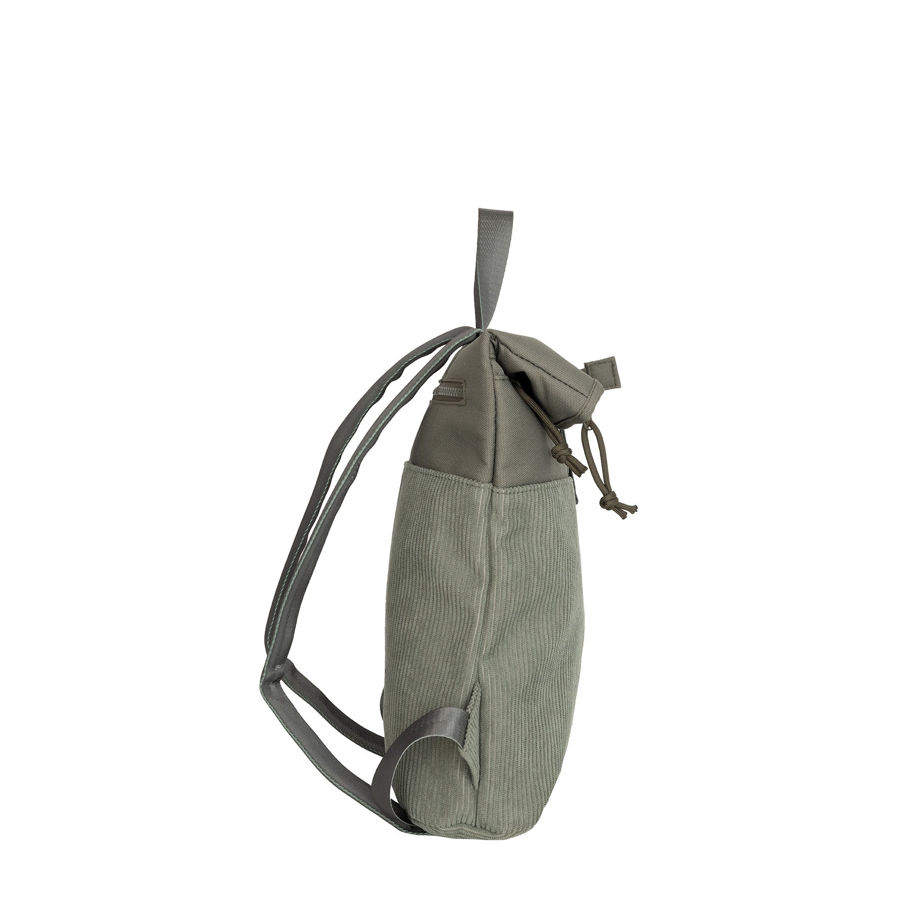 New Rebels Ribbi Roll Up Rolltop City Rucksack Los Angeles Kordoptik grün