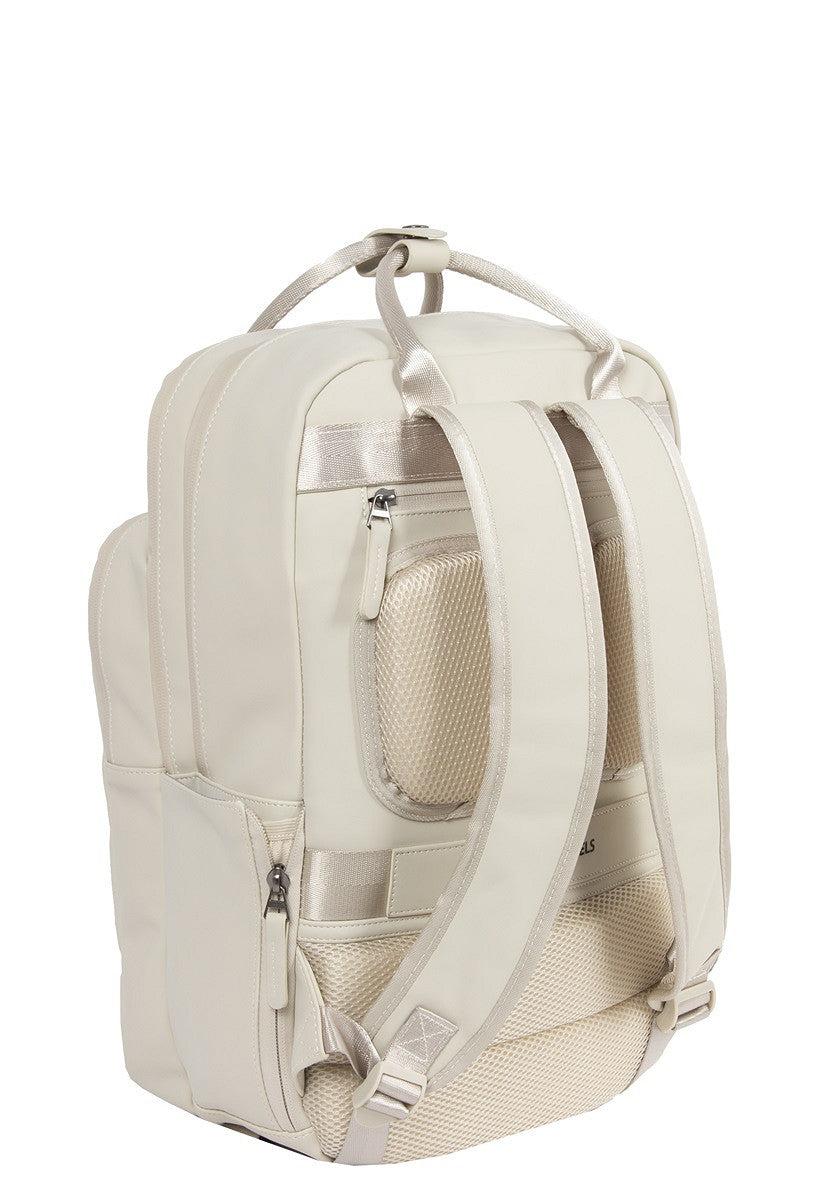 New Rebels William Milwaukee Rucksack – Wasserabweisend, 18L Volumen, Laptopfach, Silber-Innenfutter beige