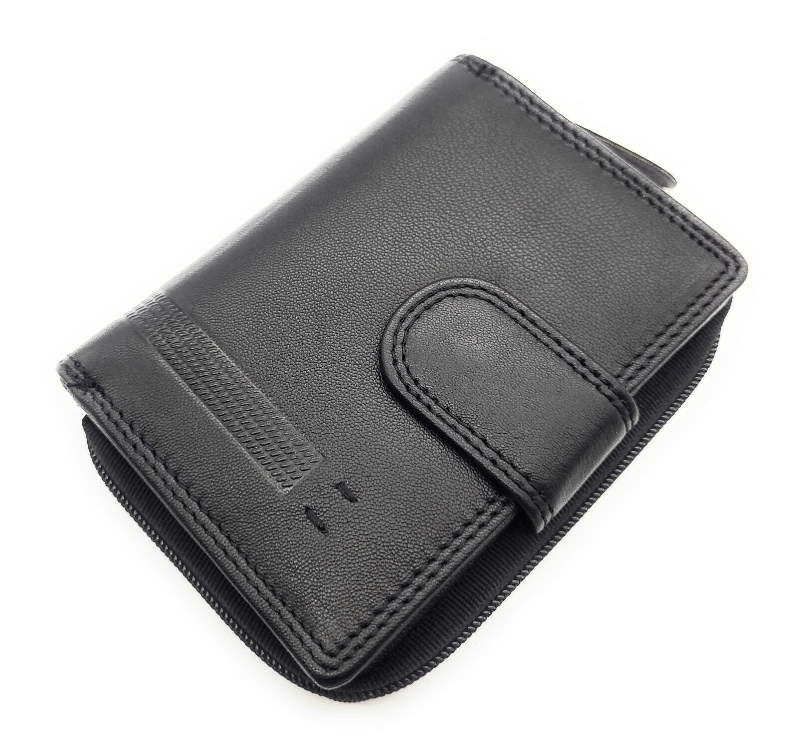 Jockey Club Basic echt Leder Geldbörse Portemonnaie mit RFID Schutz schwarz