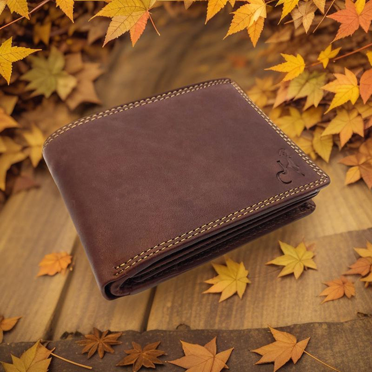 Jockey Club Basic echt Büffel Voll-Leder Geldbörse Portemonnaie Geldbeutel RFID NFC Schutz antik braun