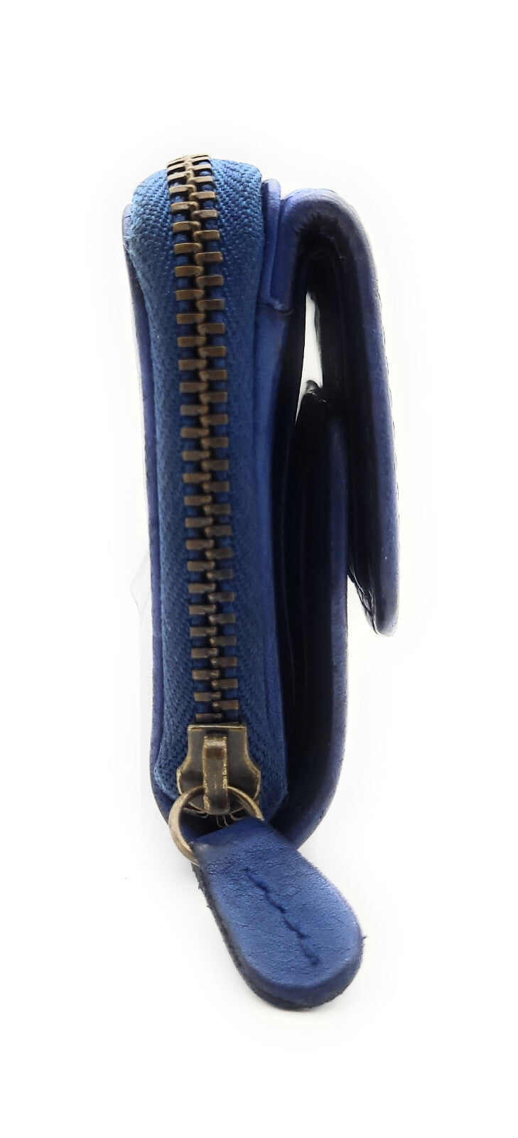 Hill Burry Mini echt Leder Damen Geldbörse Portemonnaie RFID Schutz Waschleder blau