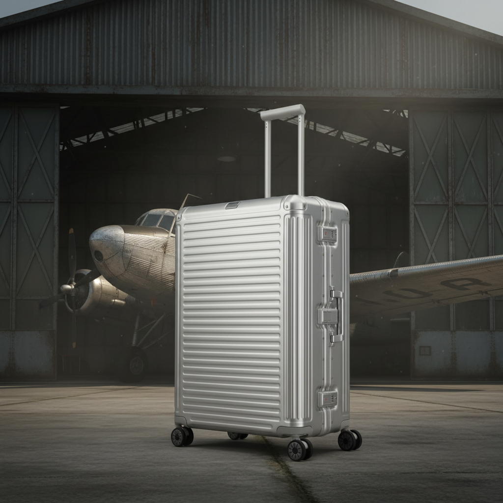 Travelite Next Trolley L – Aluminium Koffer 100 L, TSA, 4 Rollen, variable Packplatte