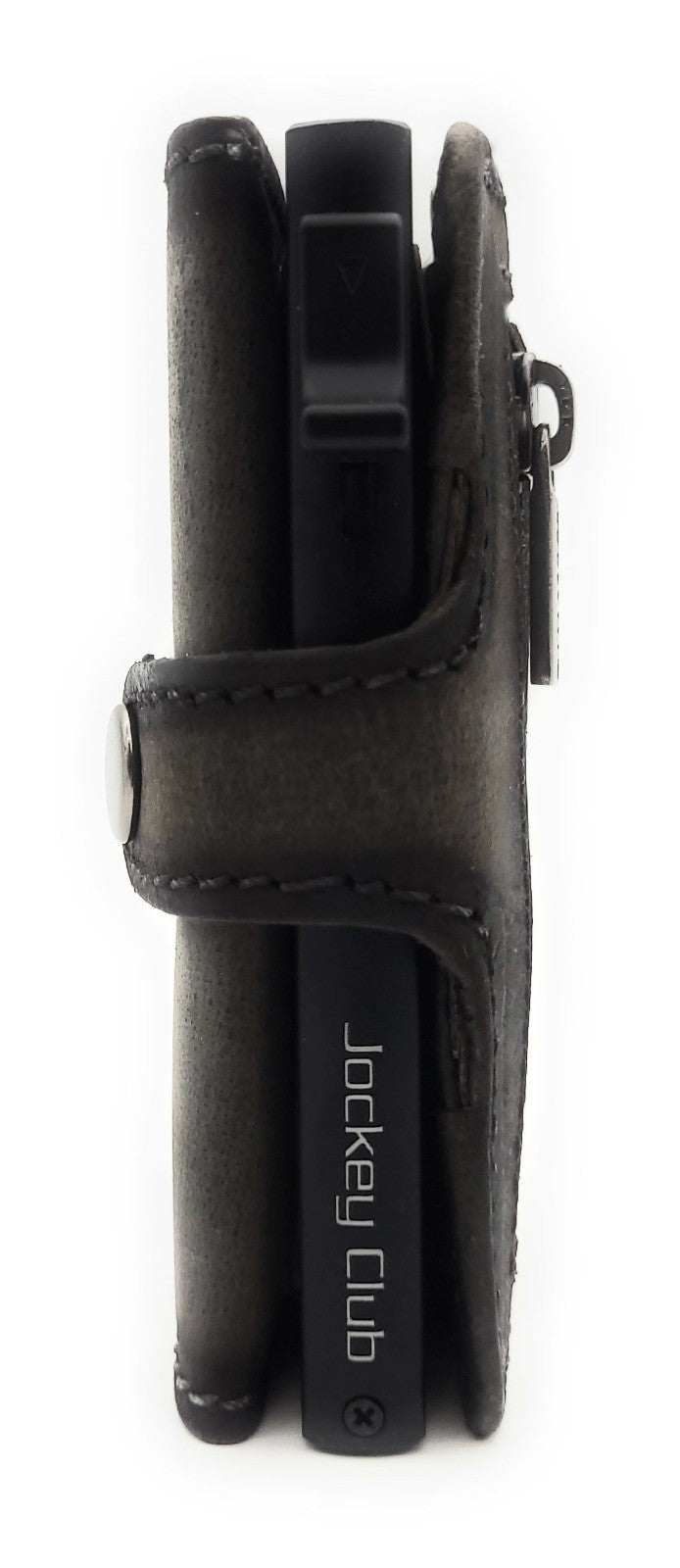 Jockey Club Slim Wallet ClipX RFID – Leder Geldbörse mit Münzfach Grau