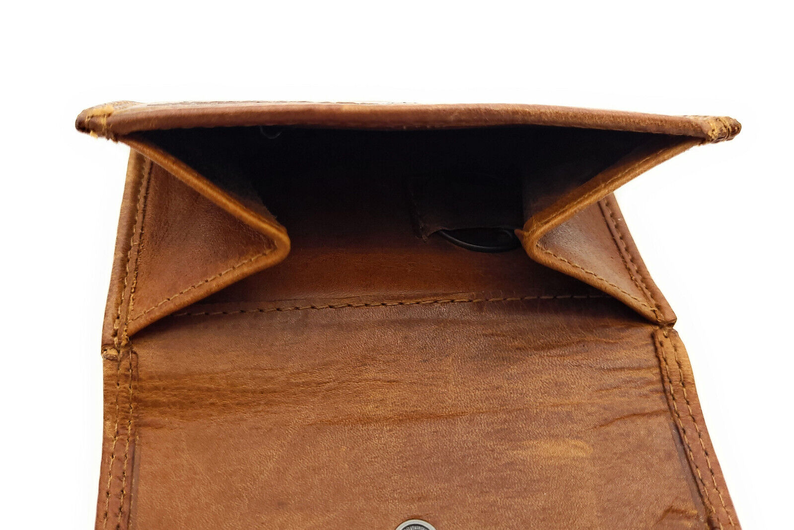 Jockey Club kleine kompakte echt Leder Geldbörse Wendebörse mit RFID Schutz cognac