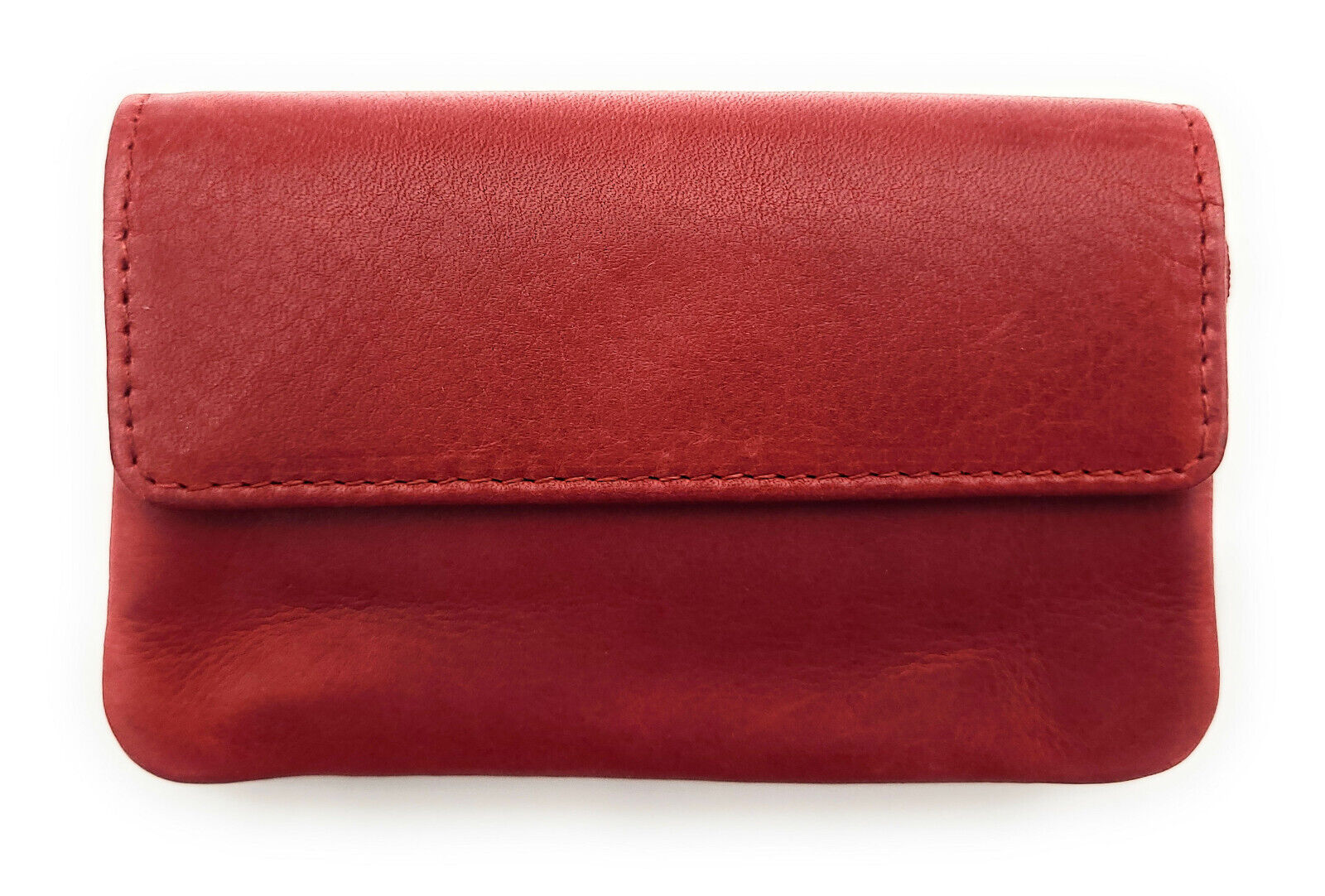 Jockey Club echt Leder Mikro Geldbörse Schlüsseletui gewachstes Rindleder rot