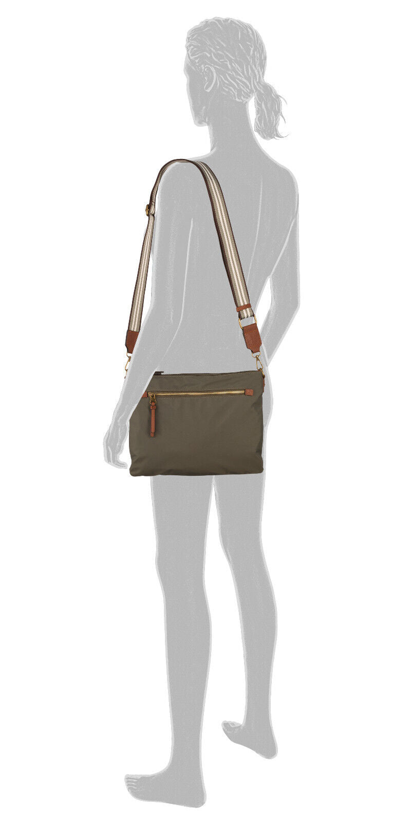 Camel Active Umhängetasche BARI M – Funktionale Tasche mit Fahrradbefestigung khaki