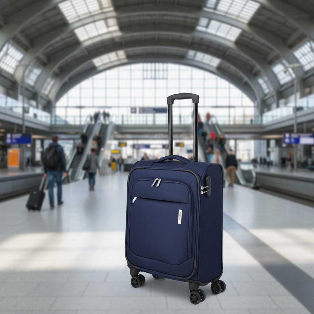 Travelite Priego Trolley S 55 cm – Handgepäck Koffer mit 4 Rollen & Zahlenschloss navy