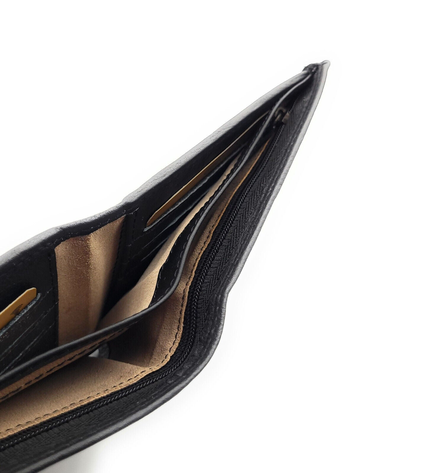 Herren Geldbörse aus echtem Rindnappa-Leder mit RFID-Schutz & Reißverschlussfach – Klassische Lederbörse mit Münzfach, 10 Kartenfächern & Geschenkbox