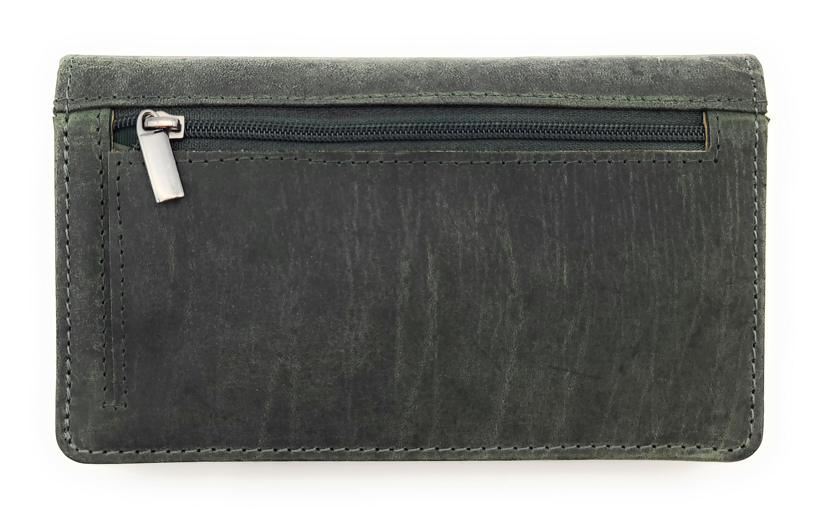 echt Leder Tabakbeutel Tabaktasche Tabak Etui Beutel mit Blättchen Fach grün