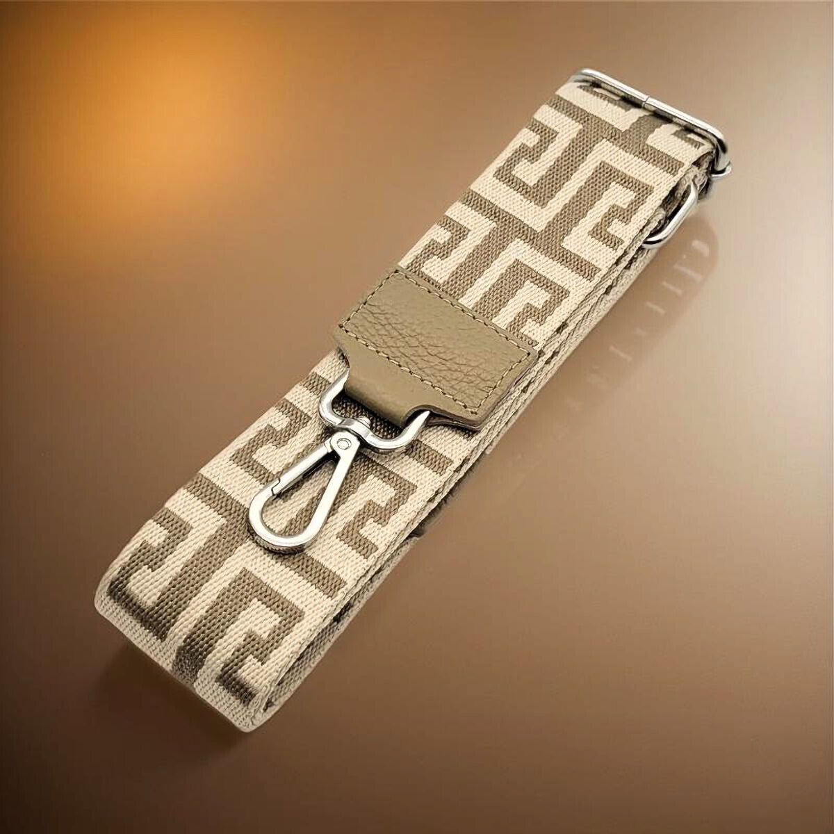 Ersatz Taschengurt Schultergurt Tragegurt Schulterriemen 5cm made in Italy beige silber