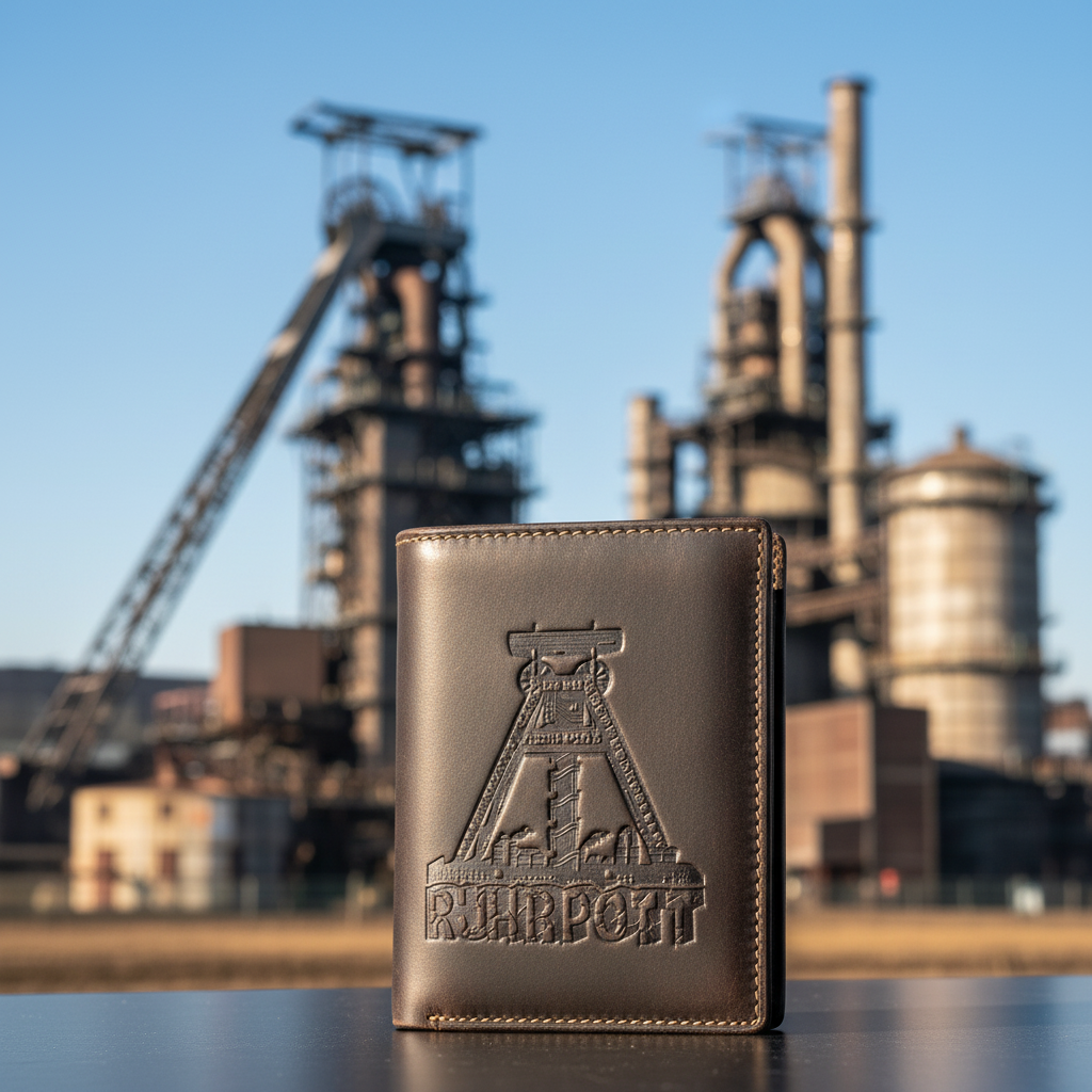 echt Leder Geldbörse Portemonnaie Ruhrpott Ruhrgebiet Förderturm RFID NFC Schutz