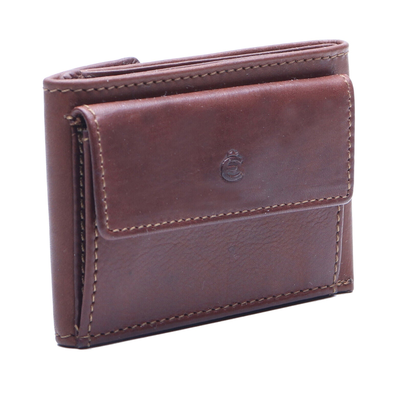 Esquire Mini echt Leder Geldbörse Portemonnaie mit RFID Schutz braun