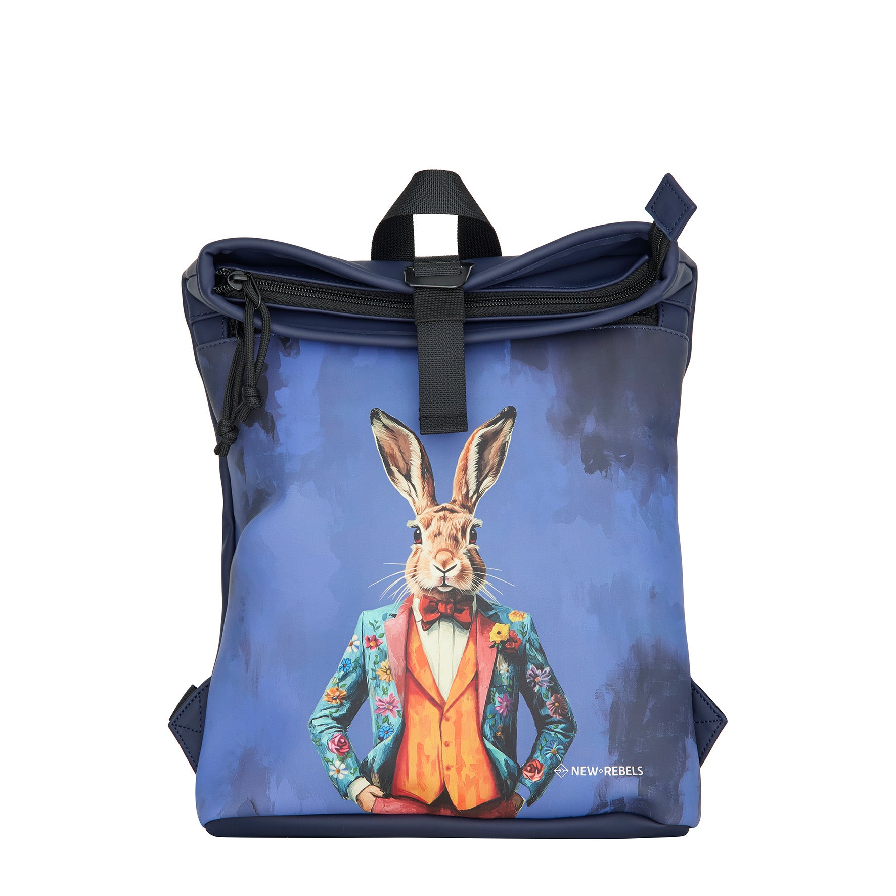 New Rebels Rolltop Cityrucksack Los Angeles – Stylischer Rolltop Rucksack mit Hasen-Design, Wasserabweisend & Praktisch