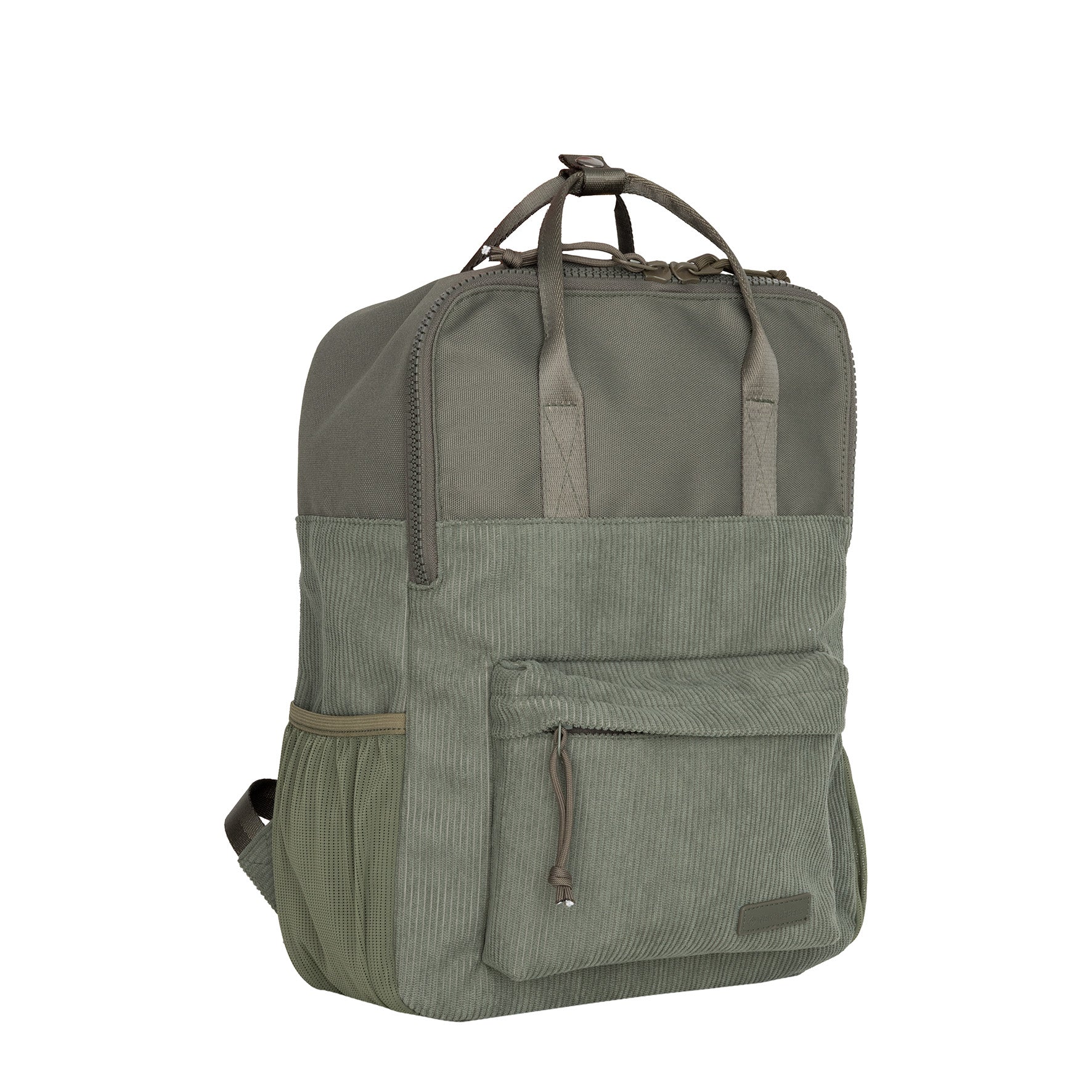 New Rebels Rucksack Ribbi Springfield mit Kordoptik und Tabletfach grün