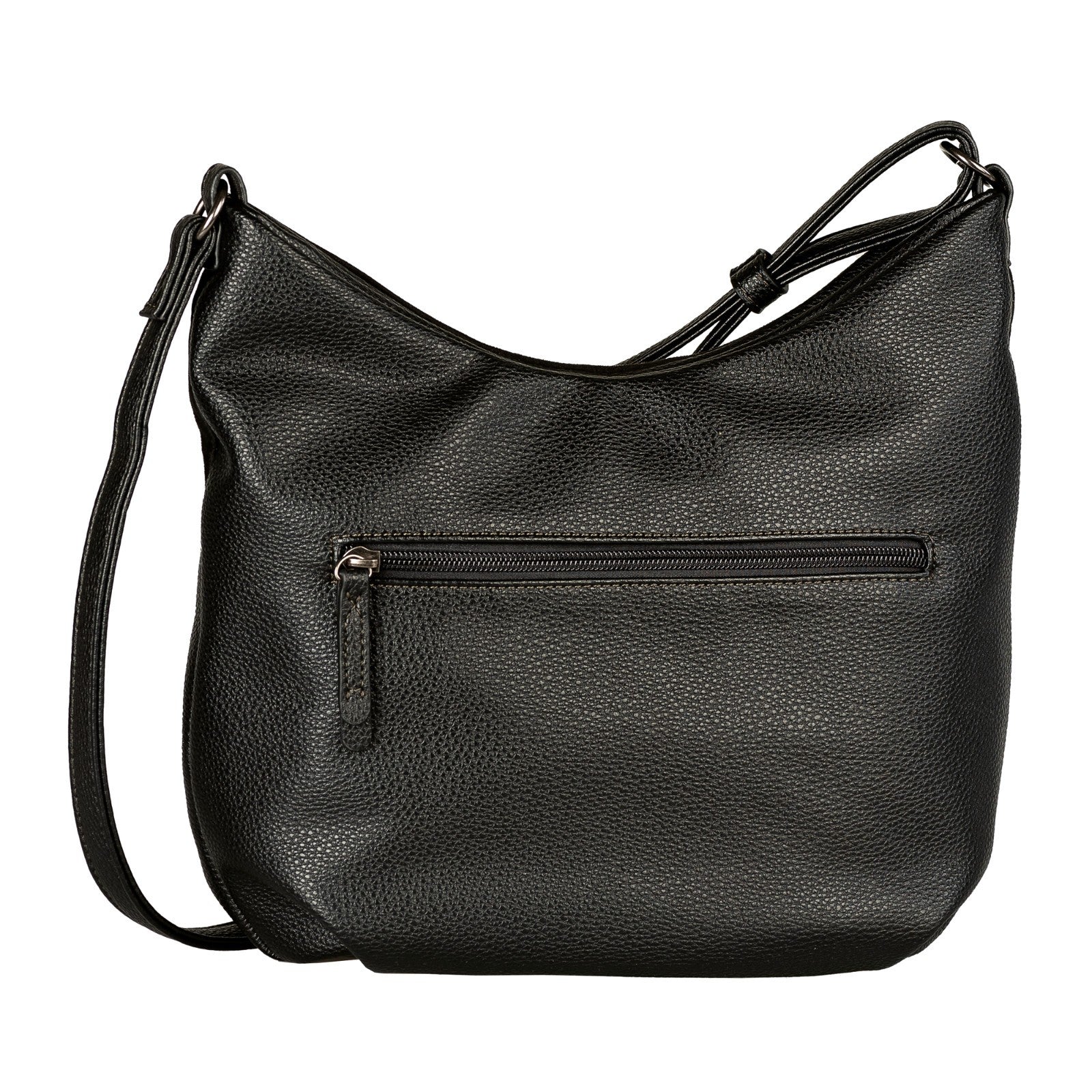 Tom Tailor Cross Bag M Miha – Mittelgroße Umhängetasche mit Reißverschlussfächern, Velours- & Lederimitat, 31x11x28 cm schwarz