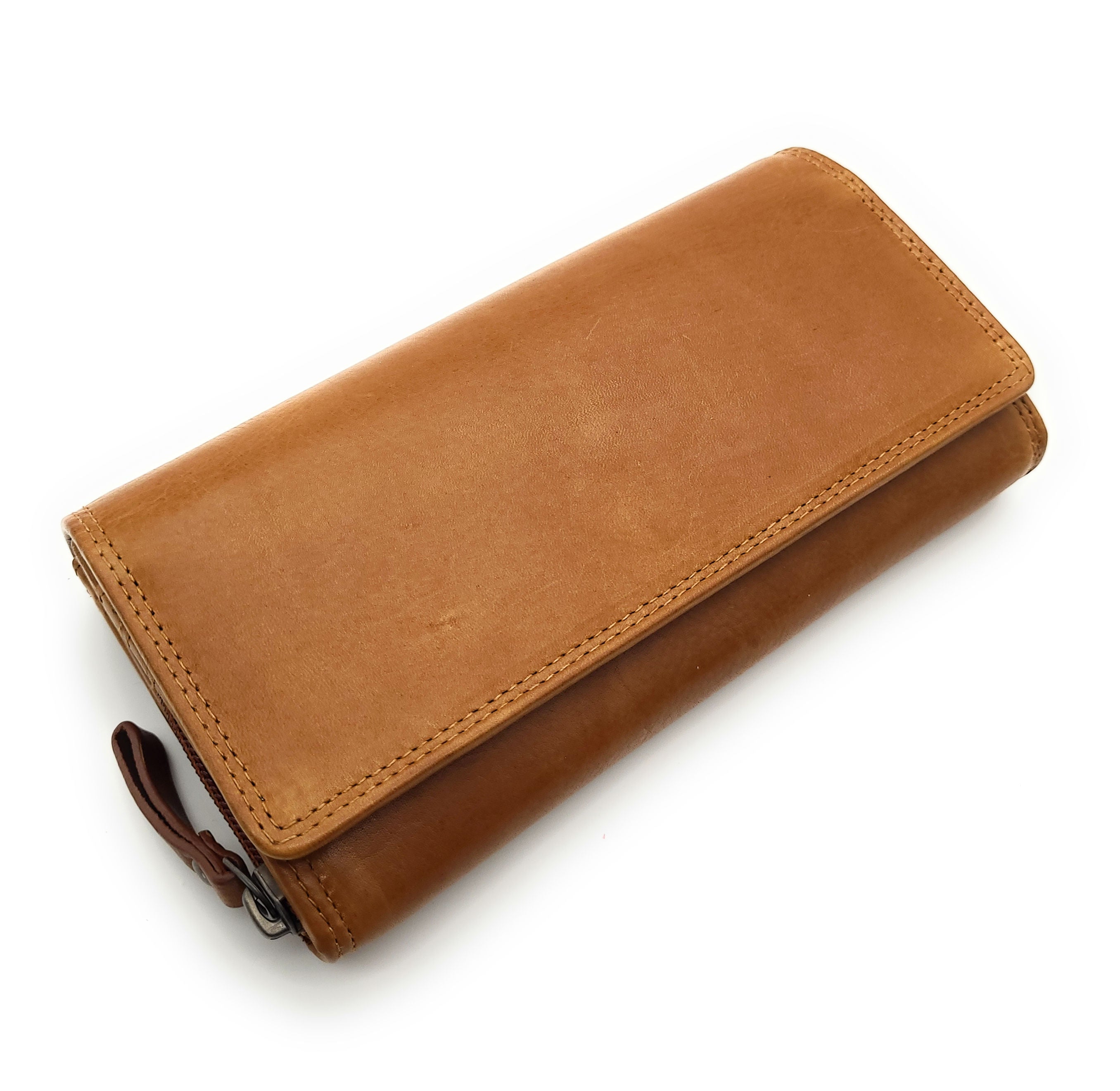 Jockey Club Damen Geldbörse – Gewachstes Rindleder Cognac mit RFID-Schutz