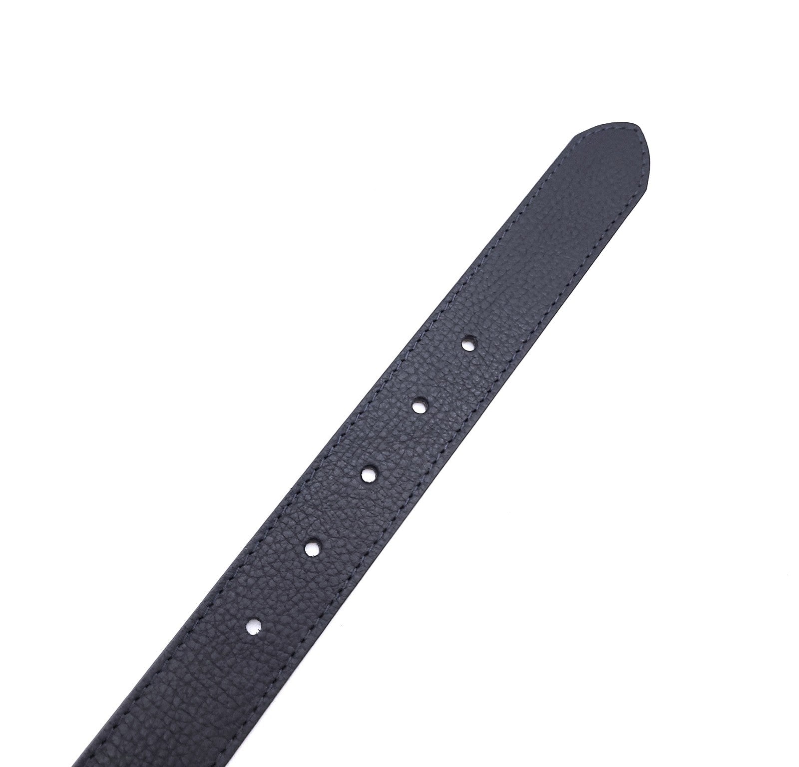 Echtledergürtel Made in Italy – ca. 30 mm breit, kürzbar, Metallschließe, genarbte Oberfläche, 5 Loch Gürtel für Herren & Damen navy blau