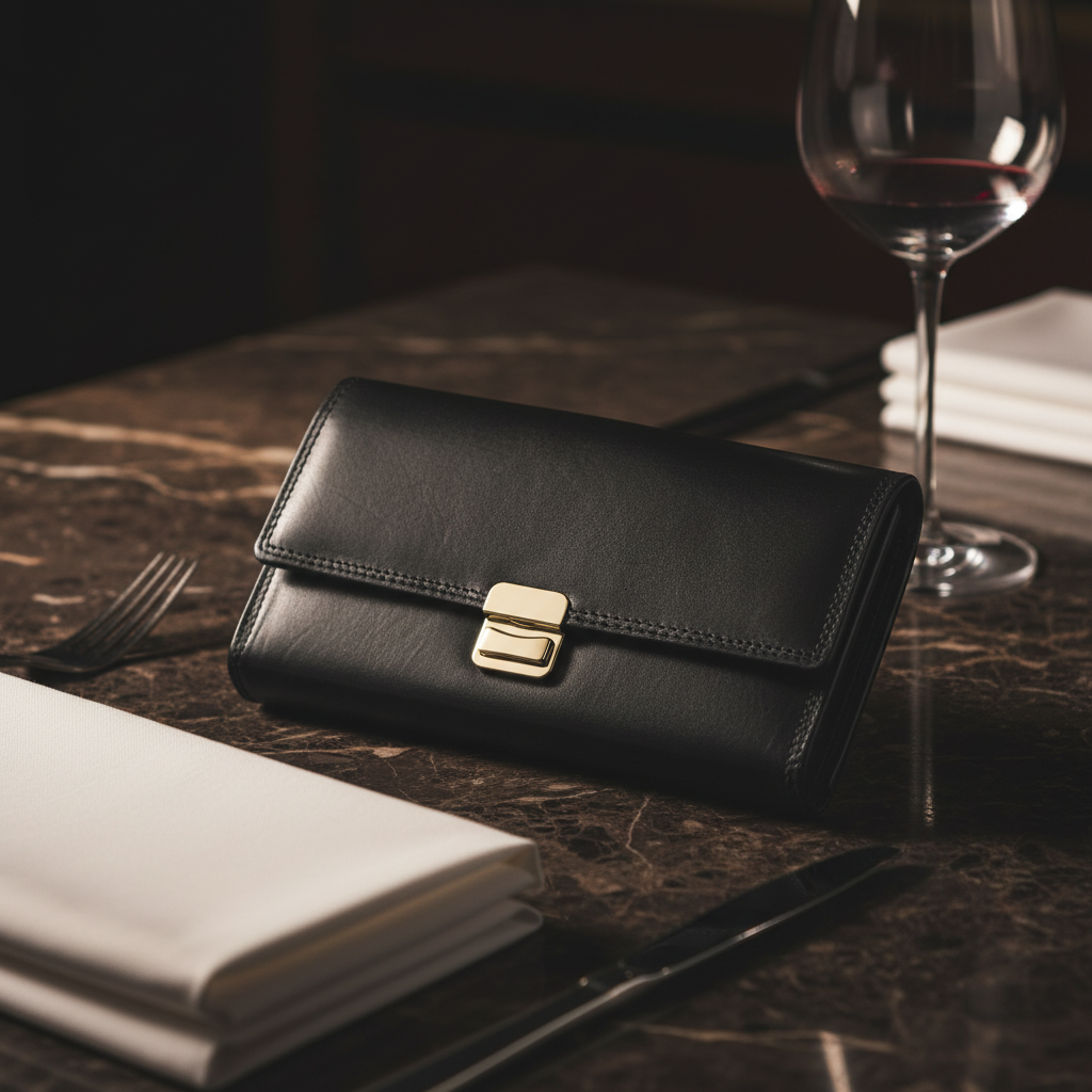 Jockey Club echt Leder Kellnerbörse Geldbörse Portemonnaie Softleder Basic schwarz