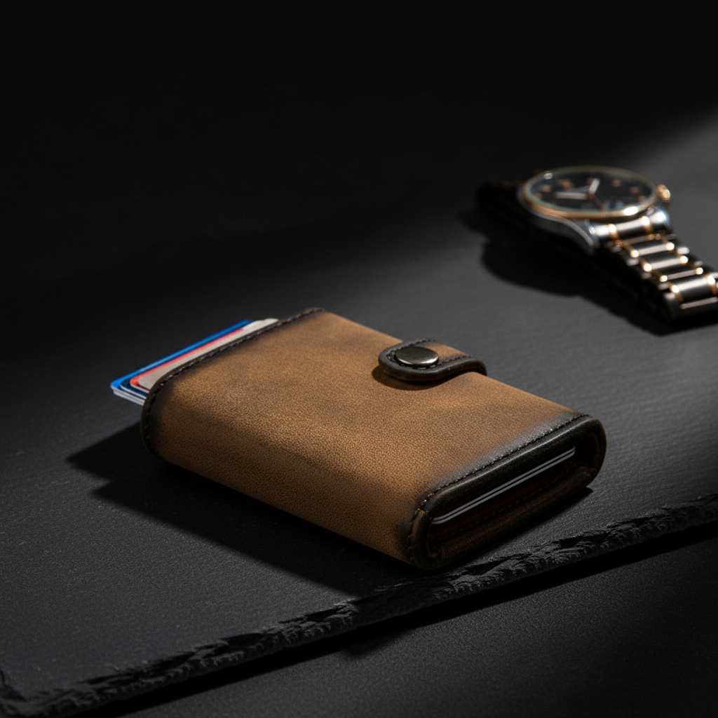 Jockey Club Slim Wallet ClipX RFID – Leder Geldbörse mit Münzfach Braun