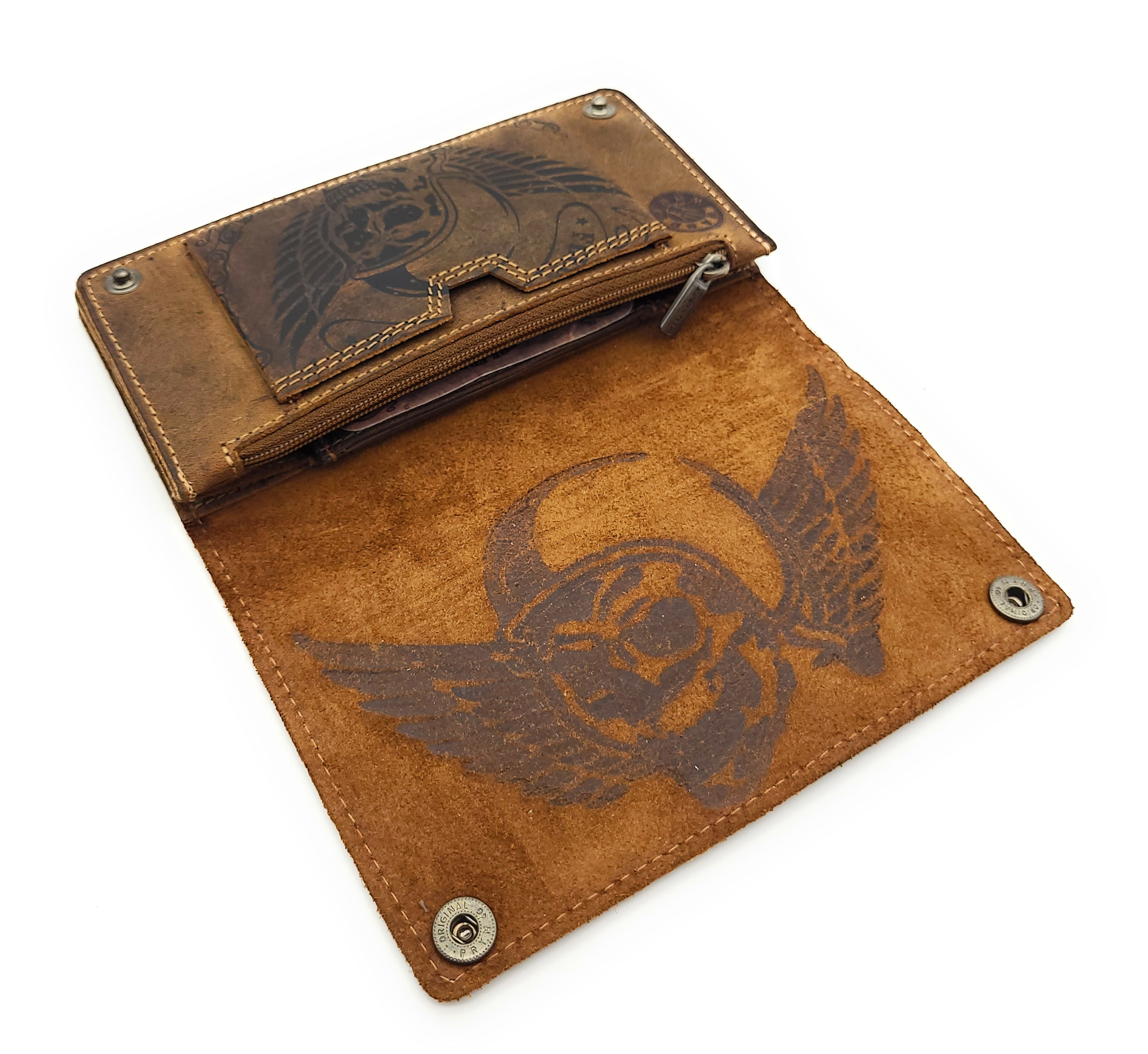 Jockey Club Biker Geldbörse | Hunterleder | RFID-Schutz | Kettensicherung | Vintage Design