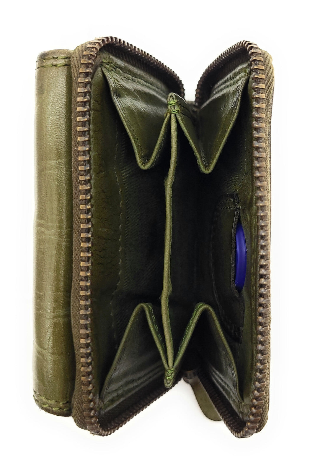 Hill Burry Mini echt Leder Damen Geldbörse Portemonnaie RFID Schutz Waschleder olivgrün