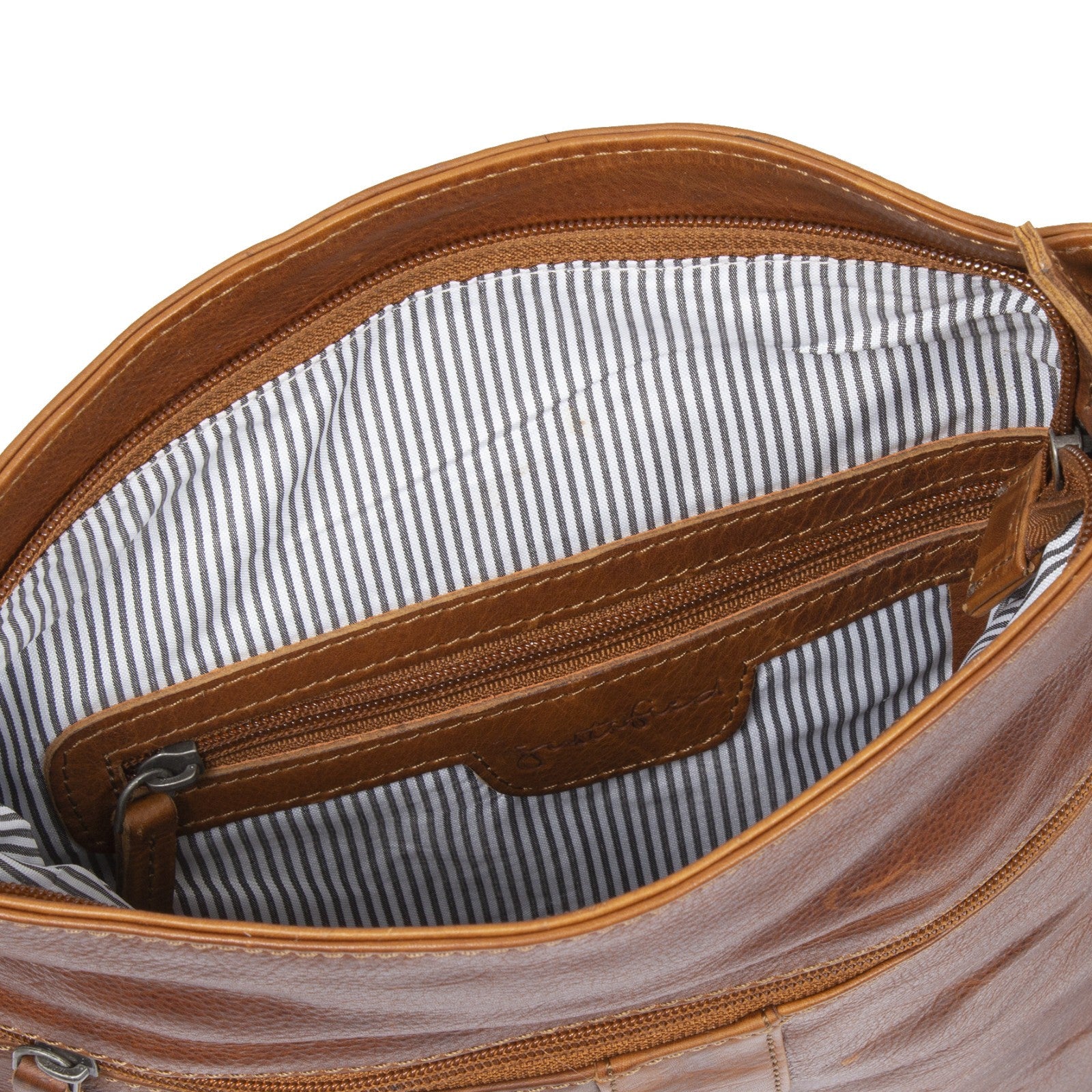 Justified Bags Nynke Rolltop Rucksack aus dickem, echtem Rindleder – Cityrucksack mit Magnetverschluss, Frontfach & Innenlicht – Robuster Leder Rucksack Damen & Herren