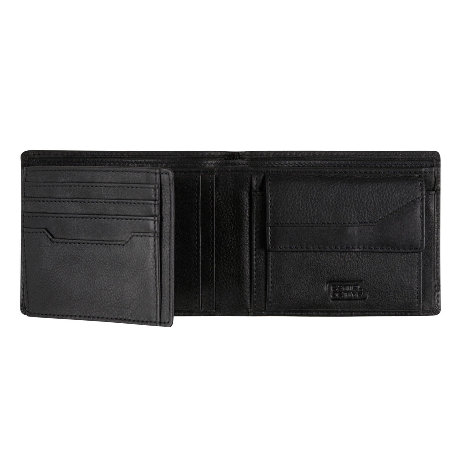 camel active Leder Geldbörse STONE – RFID-Schutz, viel Stauraum, edles Rindleder schwarz