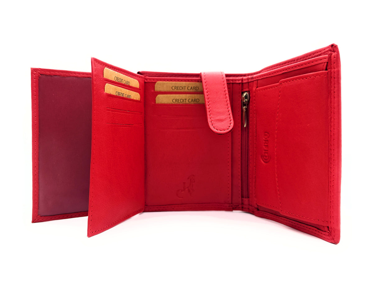 Jockey Club Basic echt Leder Geldbörse Portemonnaie Geldbeutel RFID Schutz rot