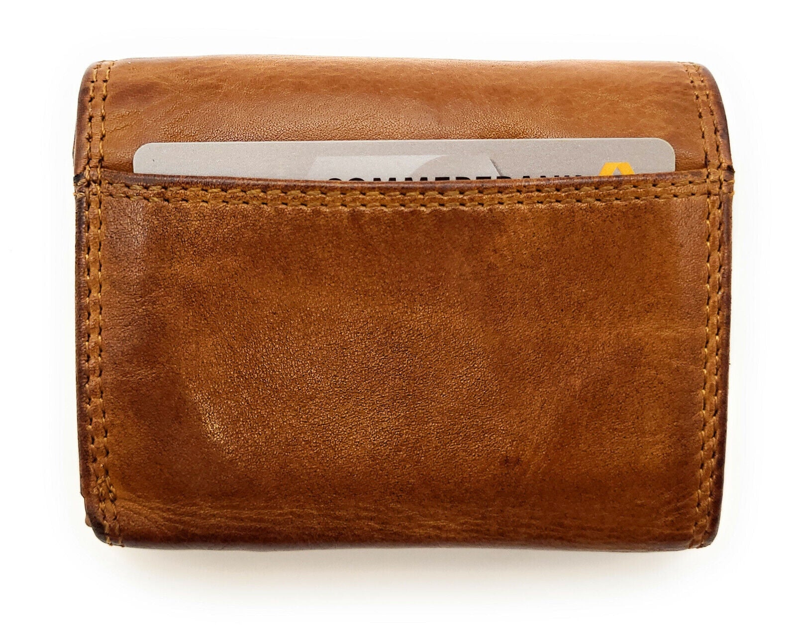 Hill Burry kleine echt Leder Damen Geldbörse Portemonnaie Waschleder RFID Schutz cognac