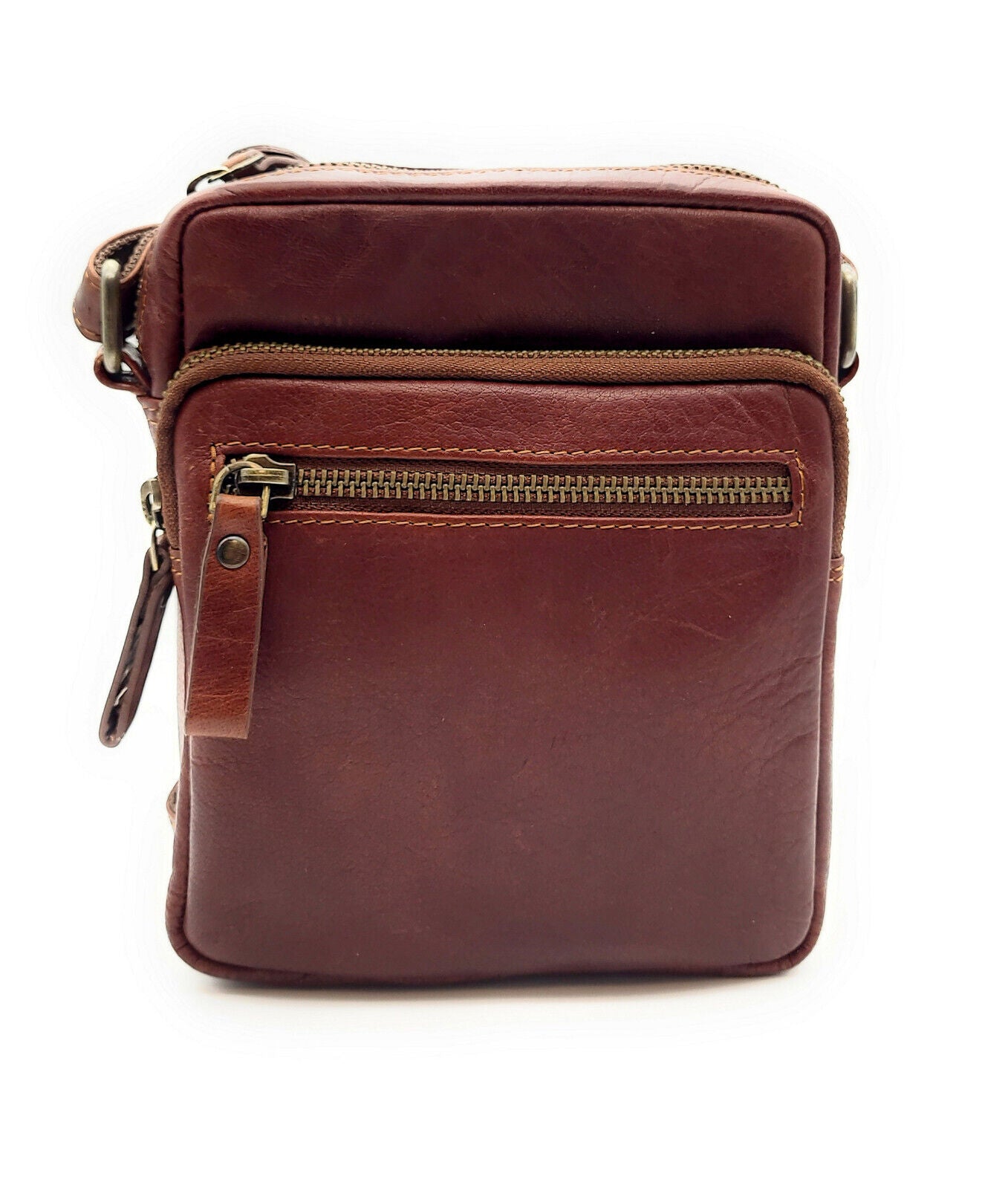 Lemasi echt Leder Herren Schultertasche Umhängetasche Crossbag Handtasche braun