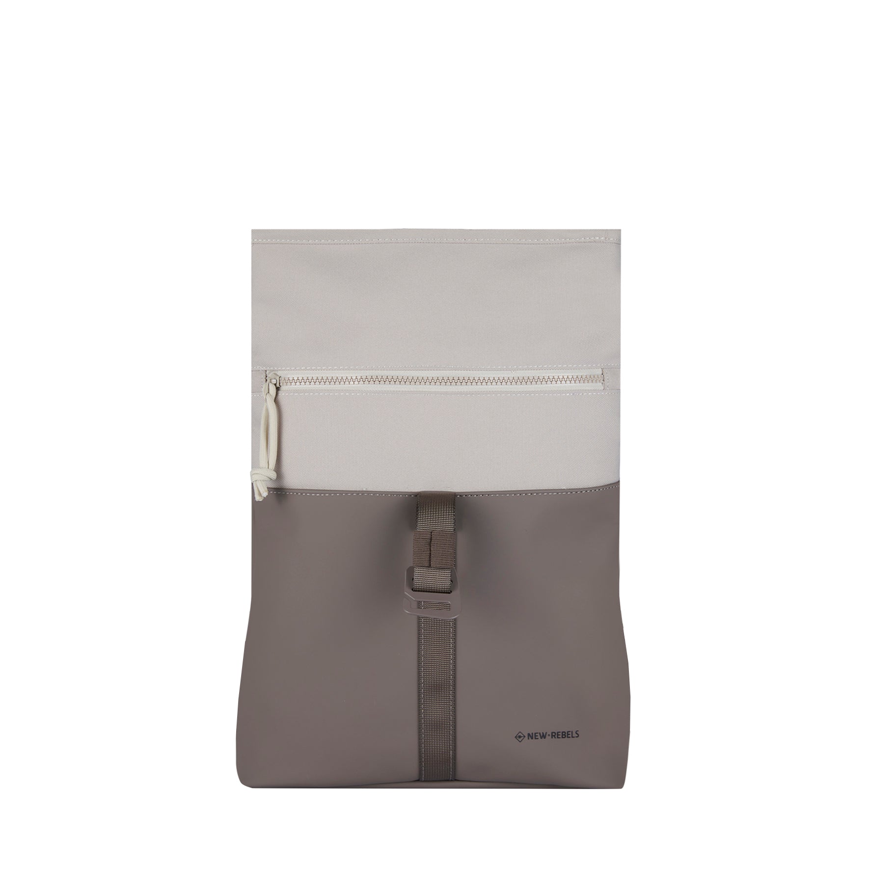 New Rebels Backham Roll Up Rolltop City Rucksack Los Angeles wasserabweisend Grau Beige
