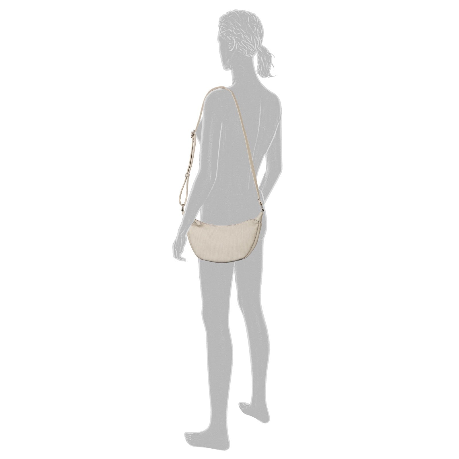 Tom Tailor Denim Liriel Cord Cross Bag M – Damen Umhängetasche aus PU mit Reißverschluss und verstellbarem Schulterriemen Handtasche light grey