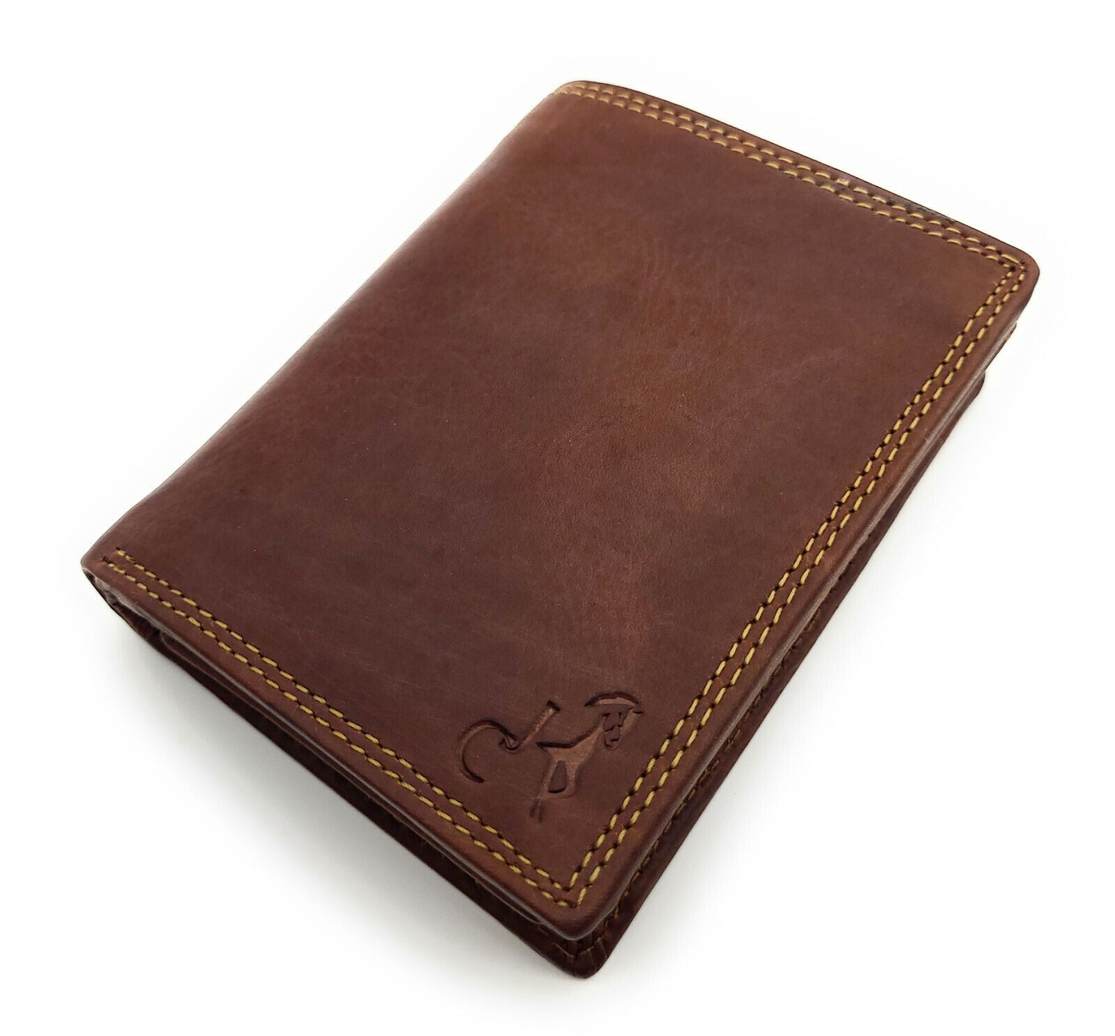 Jockey Club Basic echt Leder Geldbörse Portemonnaie mit RFID Schutz vintage braun