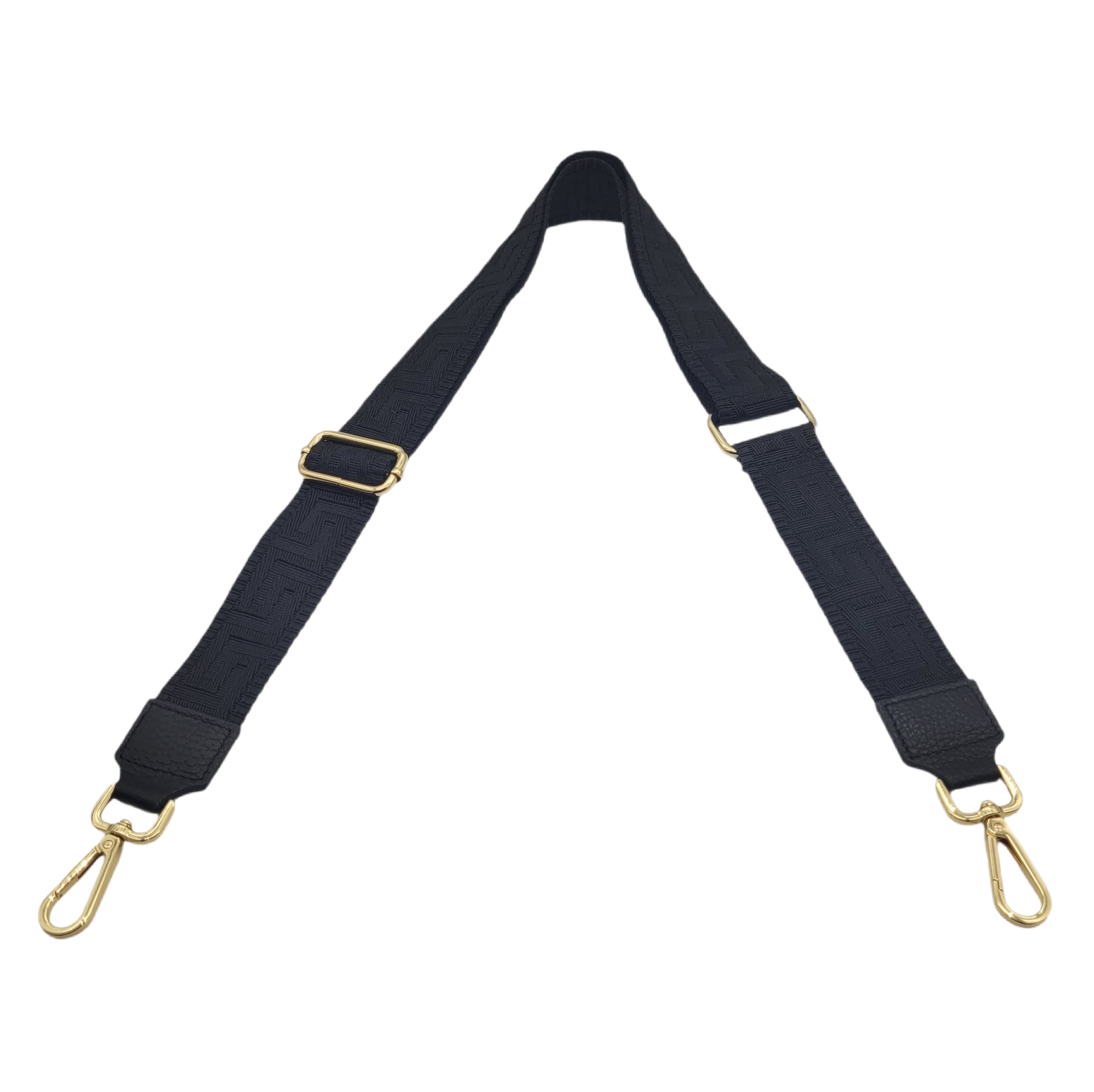 Ersatz Taschengurt Schultergurt Tragegurt Schulterriemen 4cm made in Italy schwarz gold