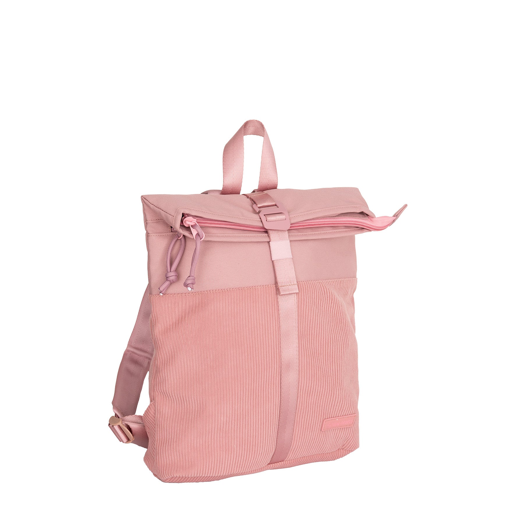 New Rebels Ribbi Roll Up Rolltop City Rucksack Los Angeles Kordoptik rosa