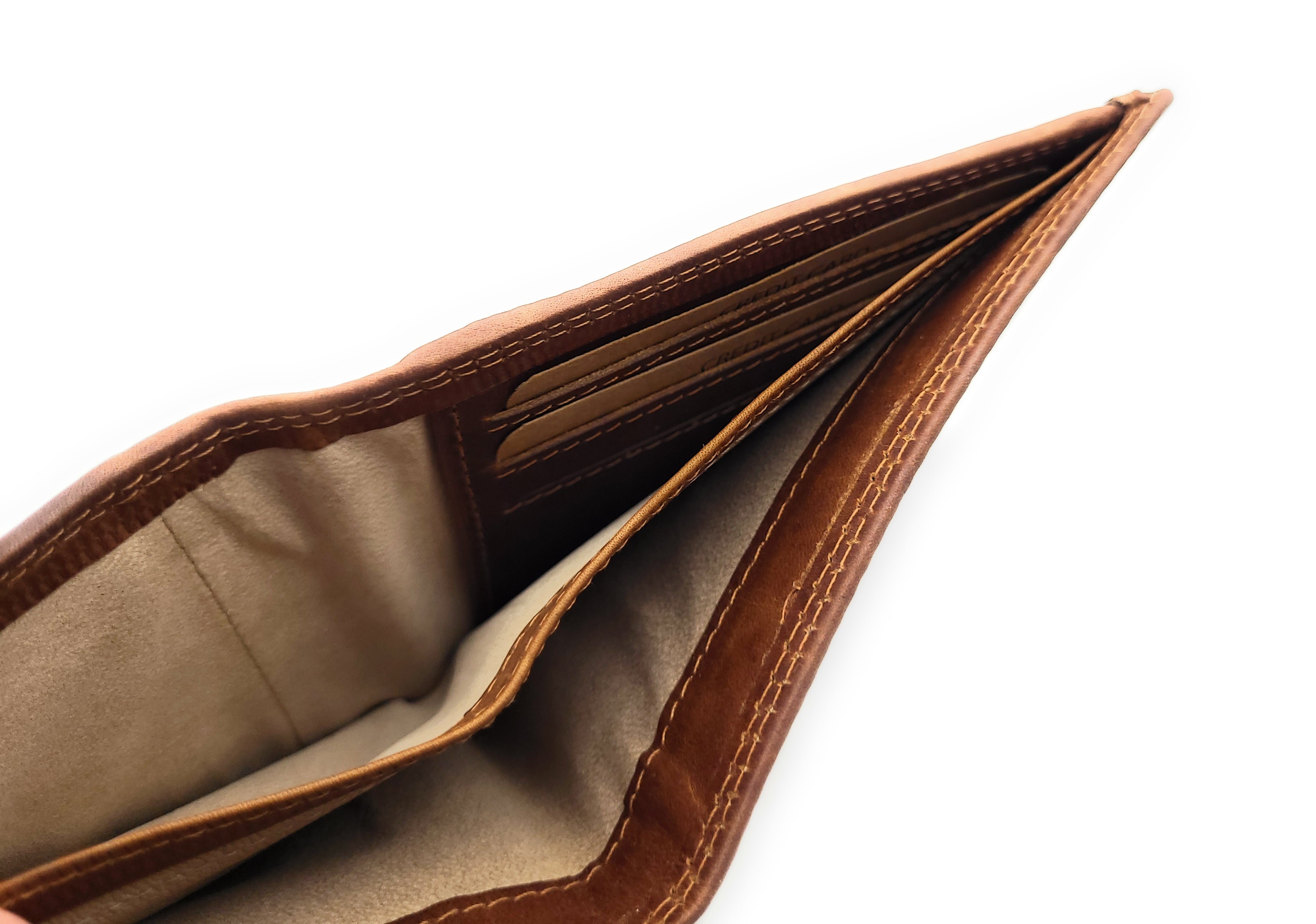 Jockey Club Basic flache Büffel Leder Geldbörse mit RFID-/NFC-Schutz – antik Braun / Vintage Design