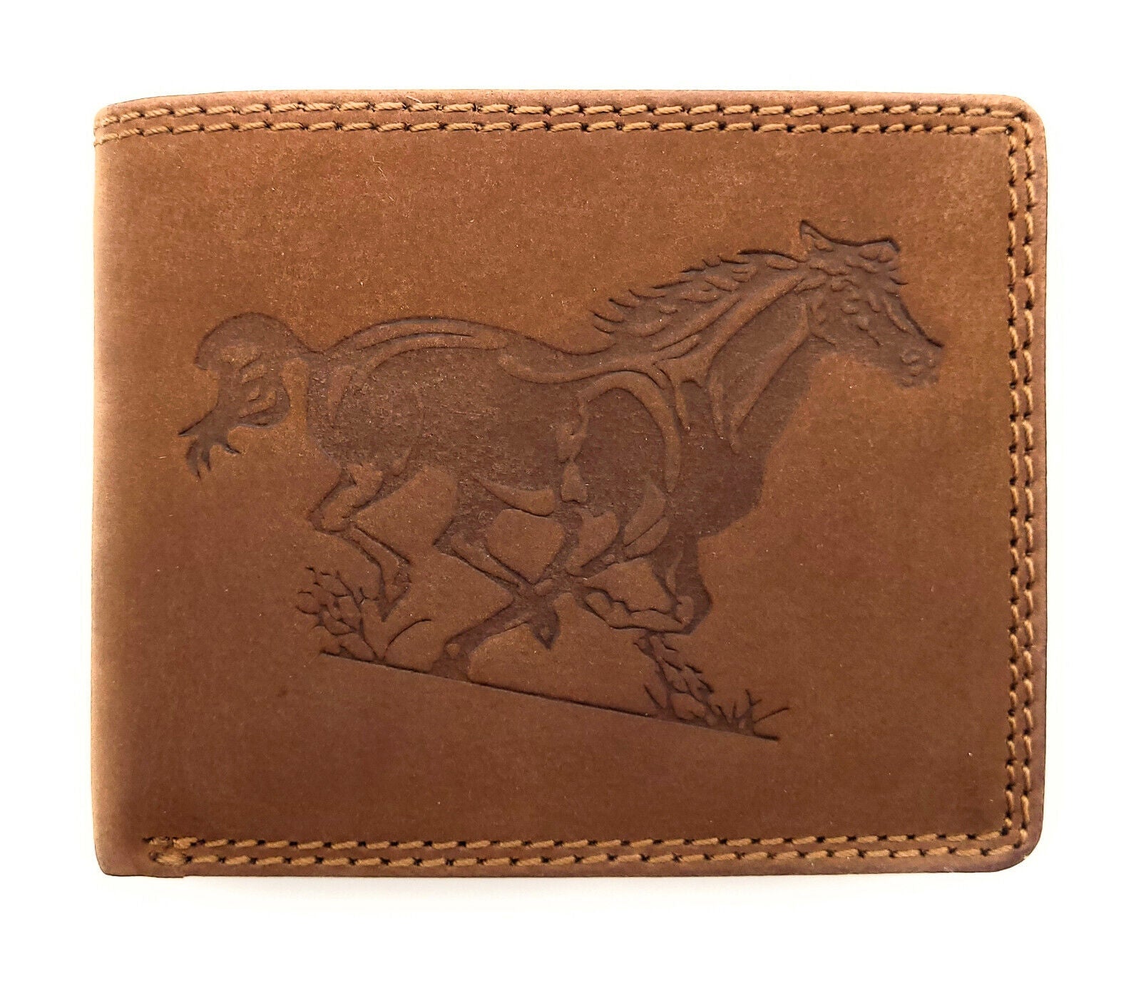echt Leder Geldbörse Portemonnaie Geldbeutel mit RFID Schutz Pferd